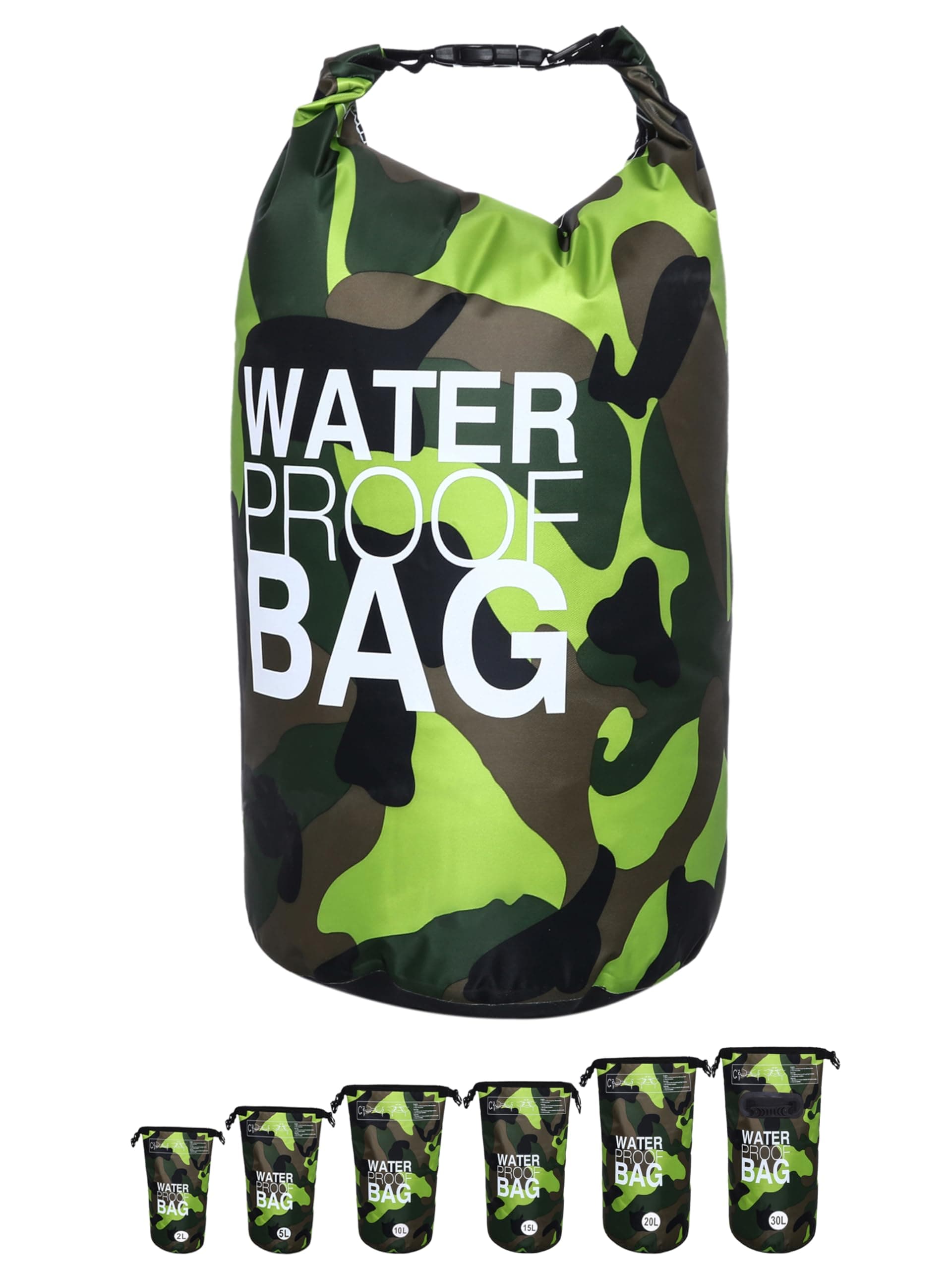 DonDon Dry Bag Borsa Impermeabile da 2l, 5l, 10l, 15l, 20l, 30l con Tracolla