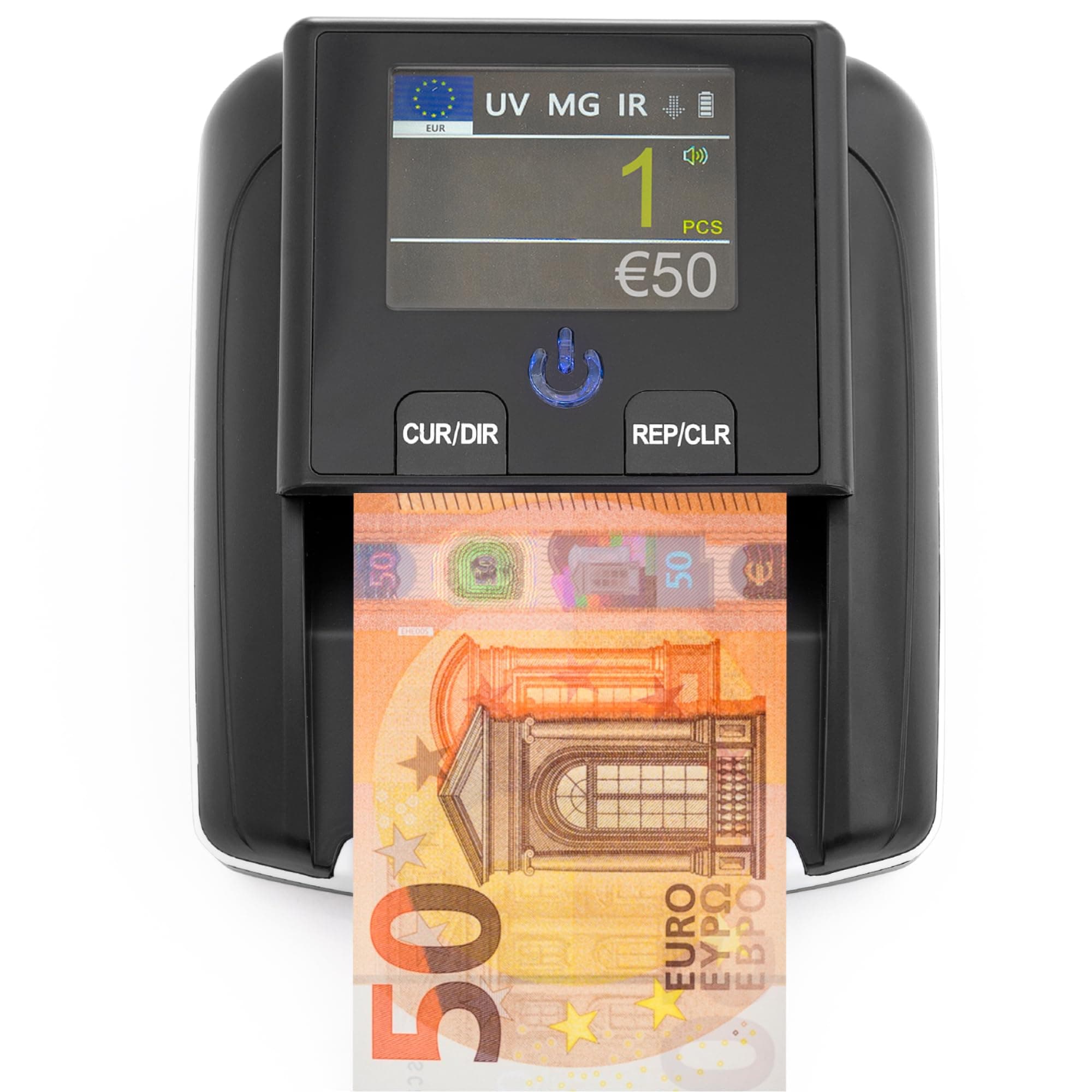 Detecteur Faux Billet - Détecteur UV/MG/IR pour Faux Billets Euros, Faux Dollars, Faux Billets Livre Sterling - Scanner portable compact et léger