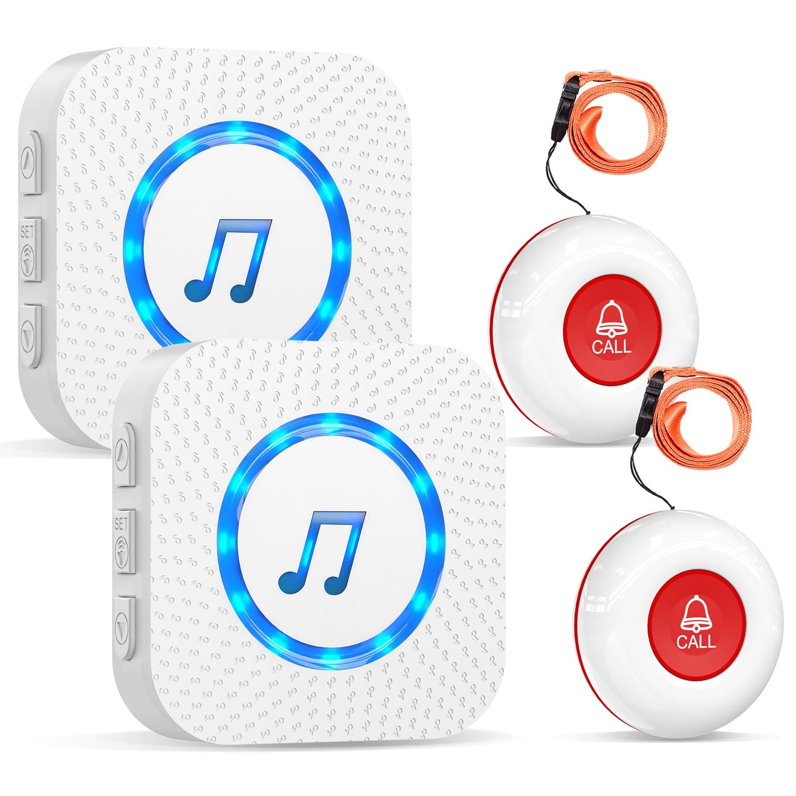 Chunhee Pulsante di Emergenza Allarme Mobile Wireless Suoneria Infermieristica di Emergenza Anziani 55 Suonerie Gamma di Ricezione150M Pulsante di Emergenza per Adatto per Anziani/Pazienti/Gravidanza