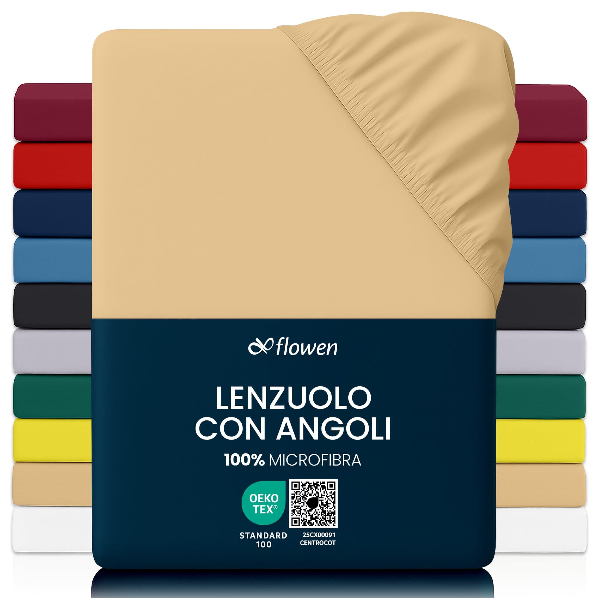 Lenzuola Matrimoniali con Angoli 160x190 cm Beige in Microfibra per Letto con Materasso fino a 30cm Tessuto Anti-Acaro e Ipoallergenico di Alta Qualità Morbido e Lavabile in Lavatrice