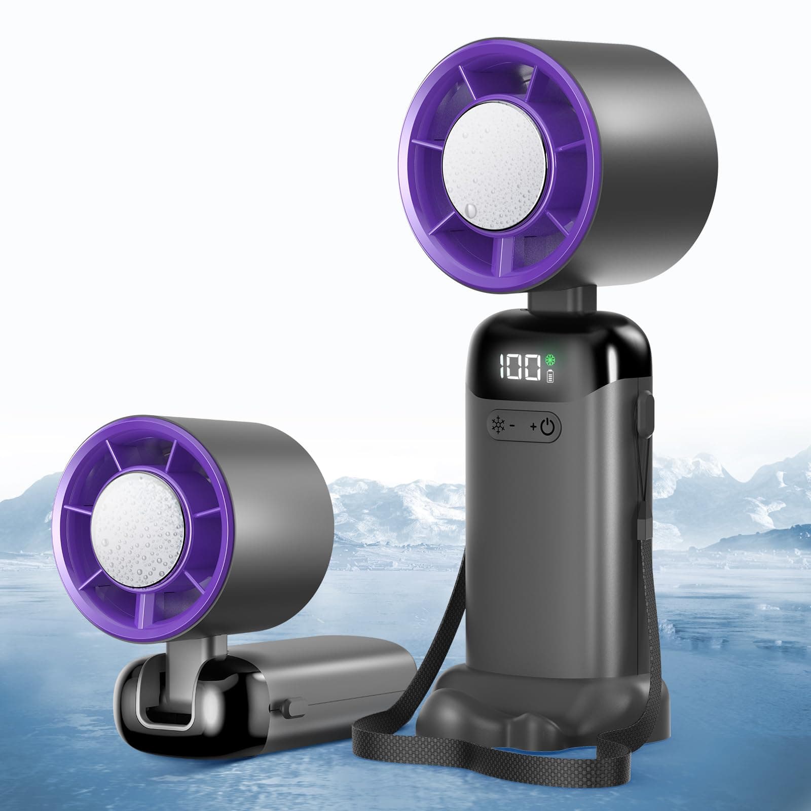 Jsdoin mini ventilatore portatile ricaricabile,5 velocità Turbo ventilatore usb da tavolo,ventilatore piccolo portatile a batteria, per casa, ufficio, camera da letto, viaggi e all’aperto (Grigio)