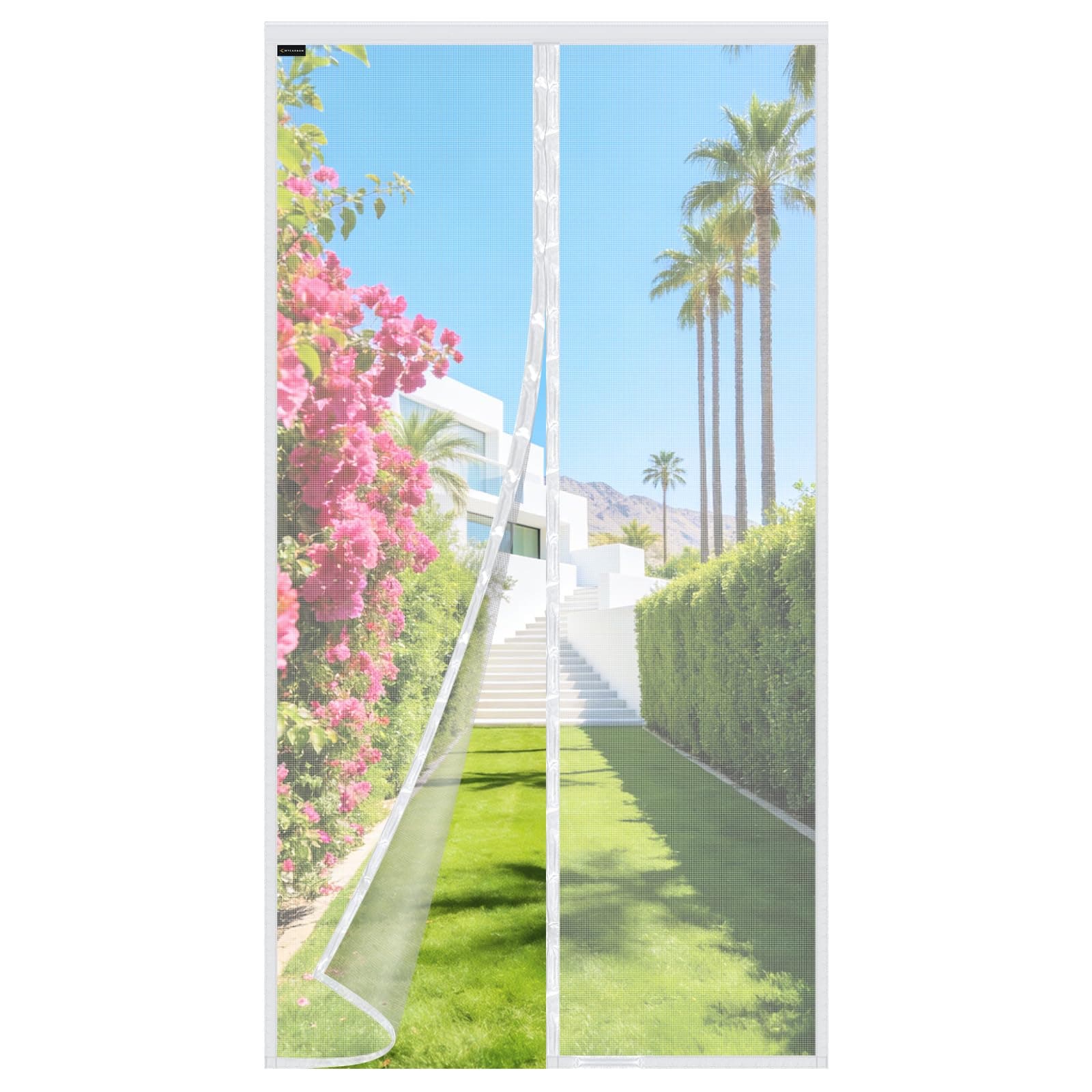 MYCARBON Zanzariera Porta Finestra Magnetica Anti Mosche Anti-zanzare Zanzariere a Calamita(140x240cm, Bianco)