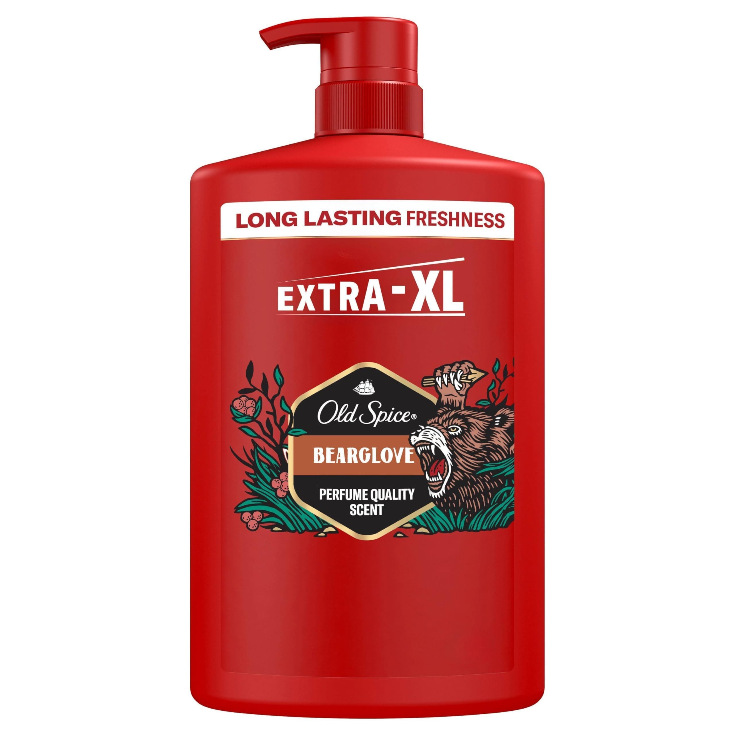 Old Spice Bearglove 3-in-1 Duschgel für Haar, Gesicht und Körper 1000 ml Pumpspender, Langanhaltende Frische, Duft in Parfumqualität, Tiefenreinigung