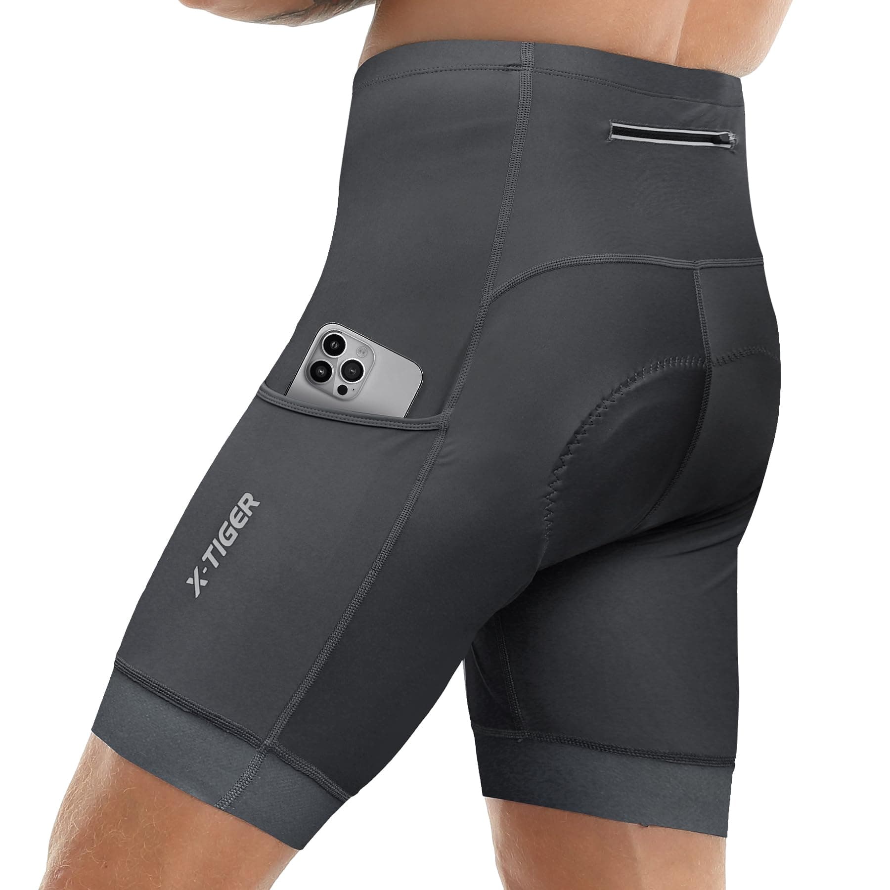 X-TIGER Culotte Ciclismo Hombre con 5D Gel Acolchado MTB Ciclismo Pantalones Cortos Transpirable Secado Rápido con 3 Bolsillos