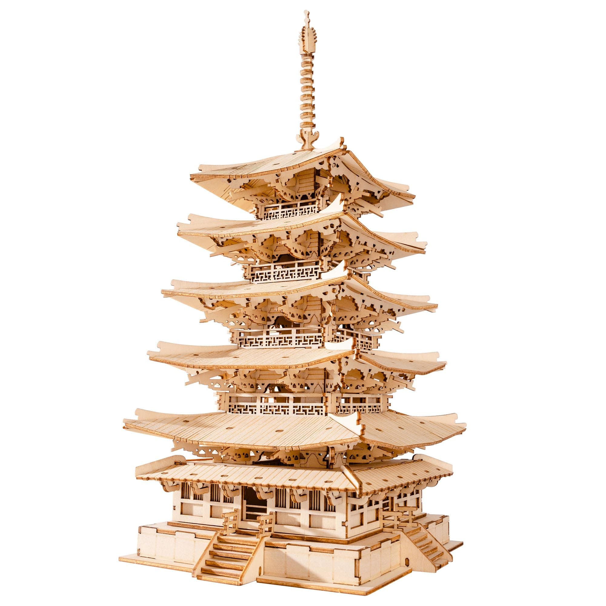 Rolife Modellbau Fünfstöckige Pagode 3D Puzzles für Erwachsene Modellbausatz Erwachsene Japanische Holz Puzzle Holzmodelle Japanische Deko Kreatives Geschenk