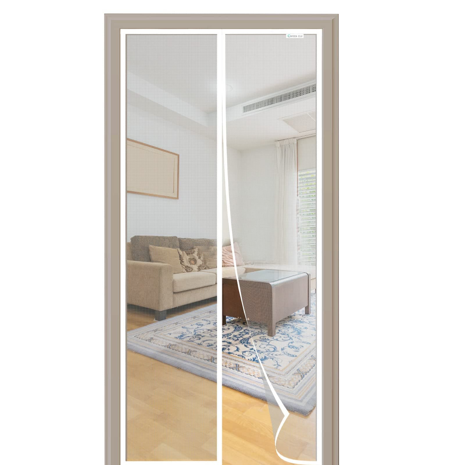 Zanzariera magnetica per porta, 80x240 cm, zanzariera per porta del balcone, non è necessario praticare fori, adatta per porte del balcone, delle finestre, delle terrazze, bianco