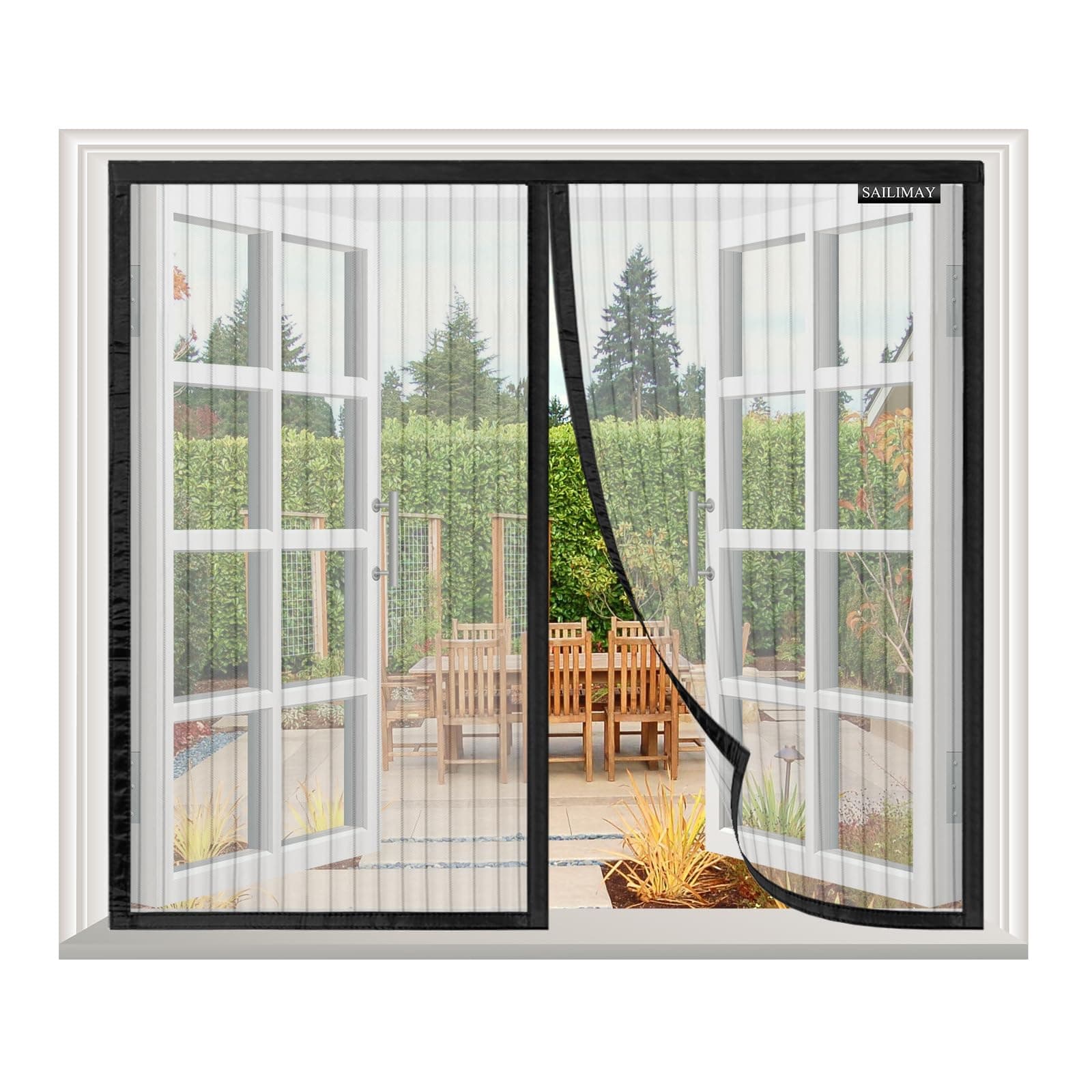 Zanzariera Magnetica per Finestra 170x145 cm, Varie Taglie Zanzariera Tenda Magnetica, Maglia Fine, Facile Da Installare per Tutti Terrazza Porte e Finestre, Nero
