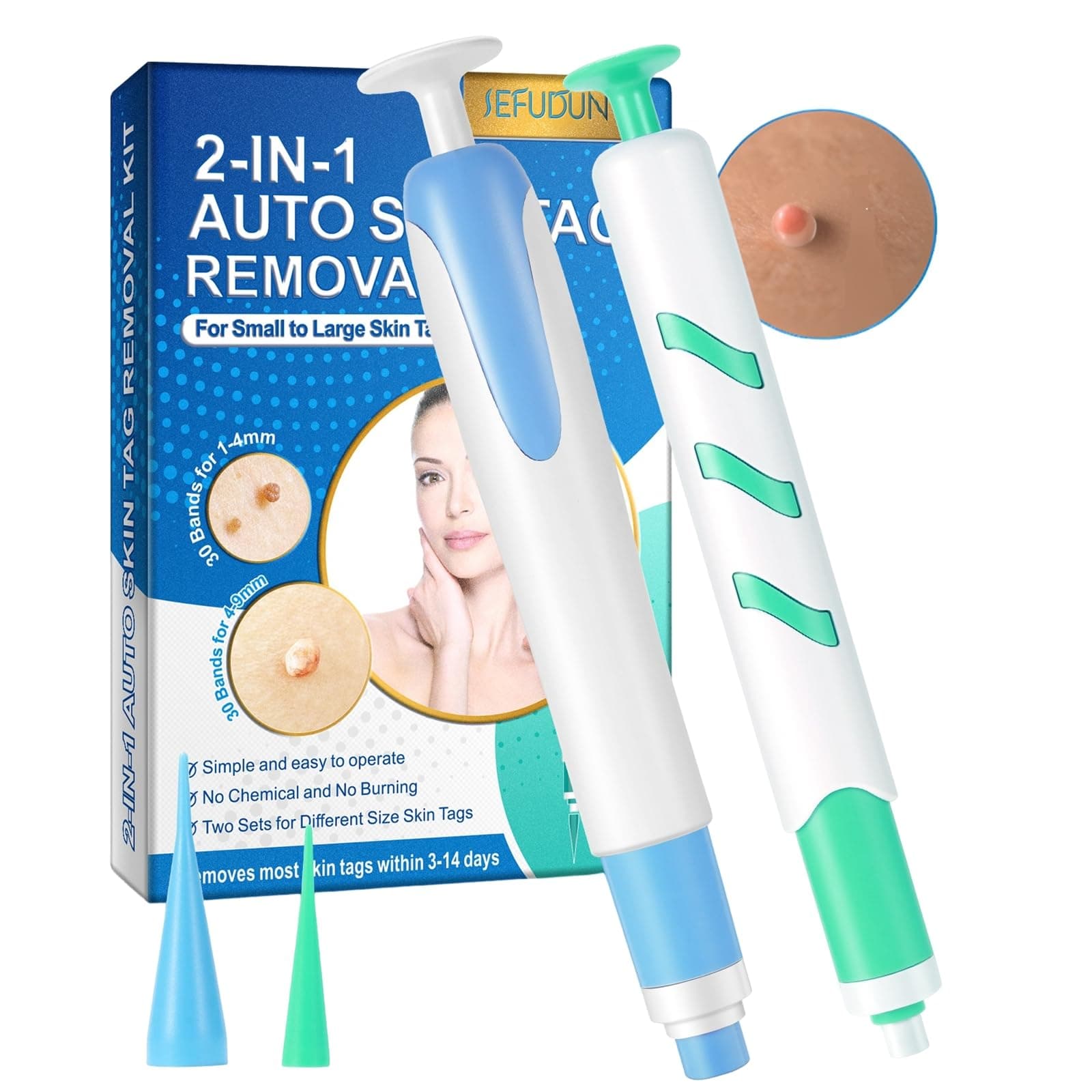 Kit de Acrochordons Traitement, Acrochordons Traitement Efficace, Facile et sûr pour les Verrues et les Grains de Beauté de Petite à Grande Taille (1-9 mm)