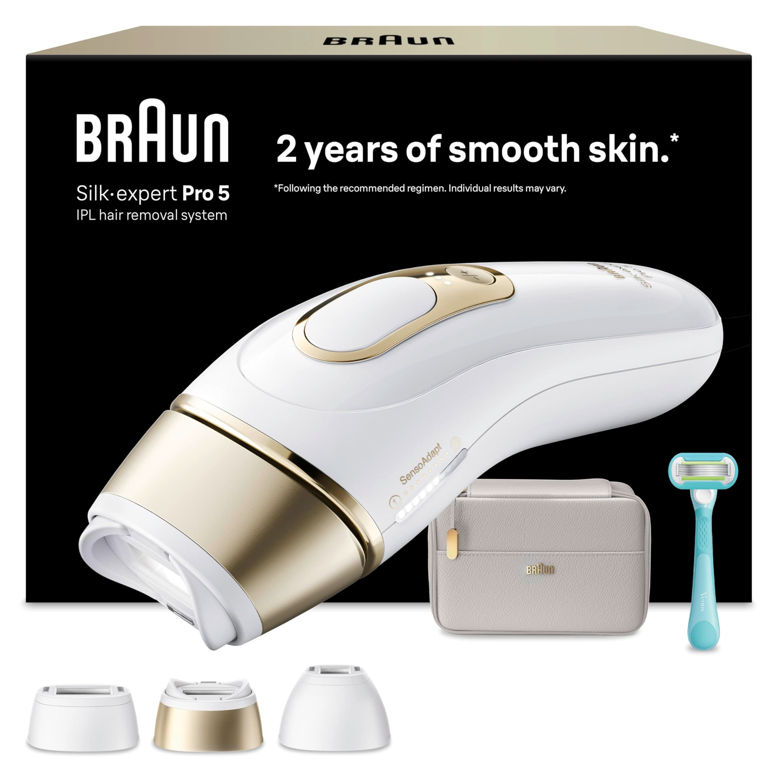 Braun Depiladora Luz Pulsada Silk·expert Pro 5, PL5311, Blanco/Oro