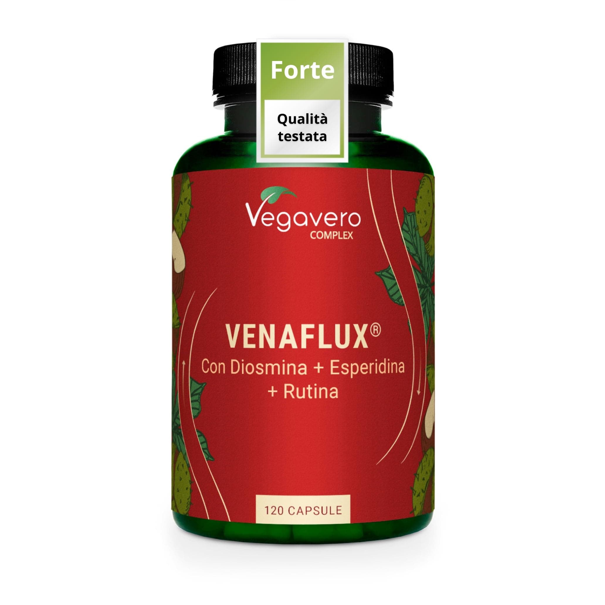 Vegavero Diosmina + Esperidina Alto Dosaggio | 120 caspule | 100% NATURALE con Rutina, Ippocastano e Rusco | Integratore Flavonoidi per Microcircolo, Circolazione Gambe e Vene Varicose | Vegan