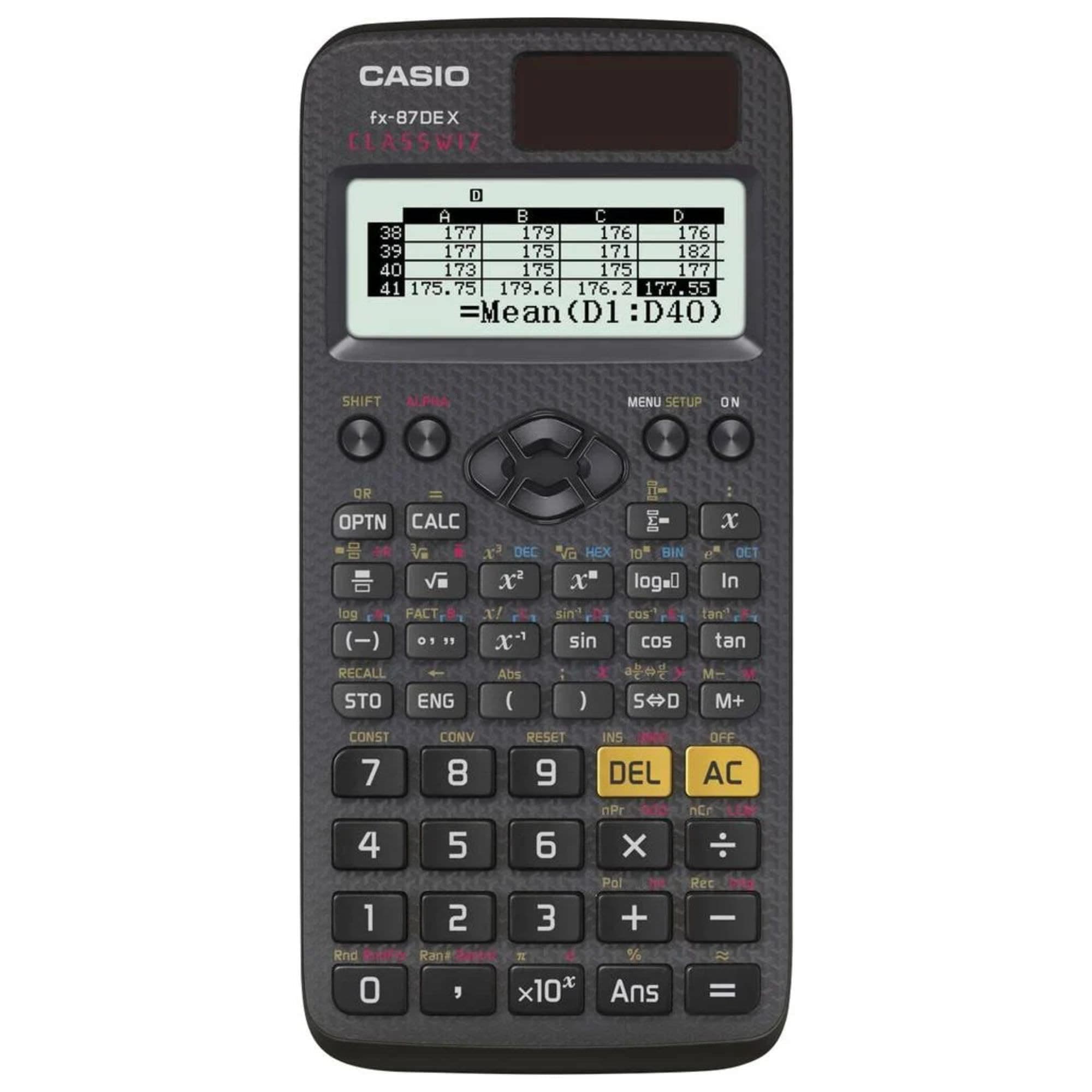 Casio ClassWiz FX-87DE X technischer wissenschaftlicher Schulrechner (593 Funktionen, QR-Code Funktion, LC-Display) schwarz