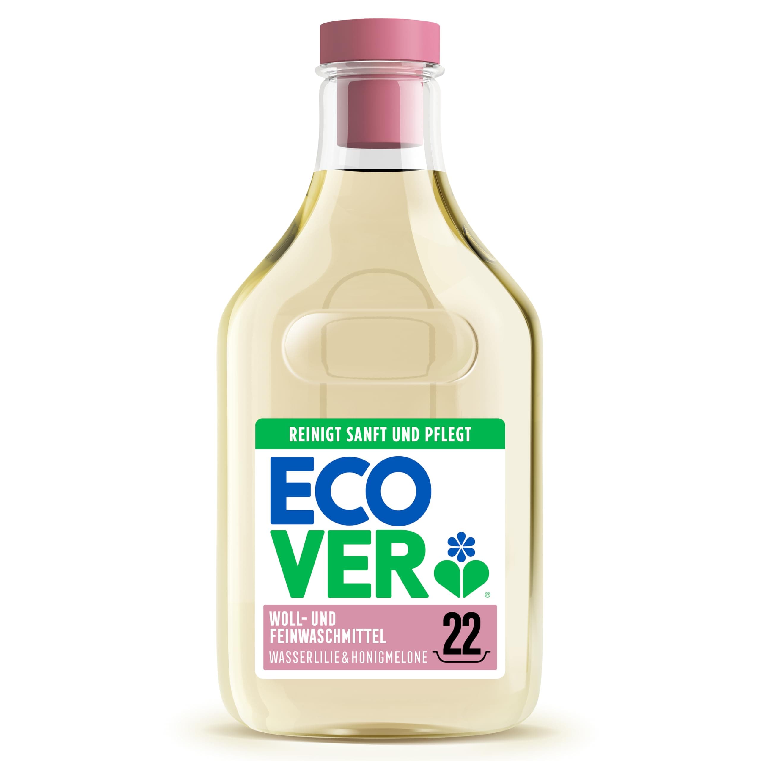 Ecover Flüssigwaschmittel für empfindliche Textilien, Ecover Waschmittel, schont Wolle und Feines, 22 Waschgänge, 1 x 1L