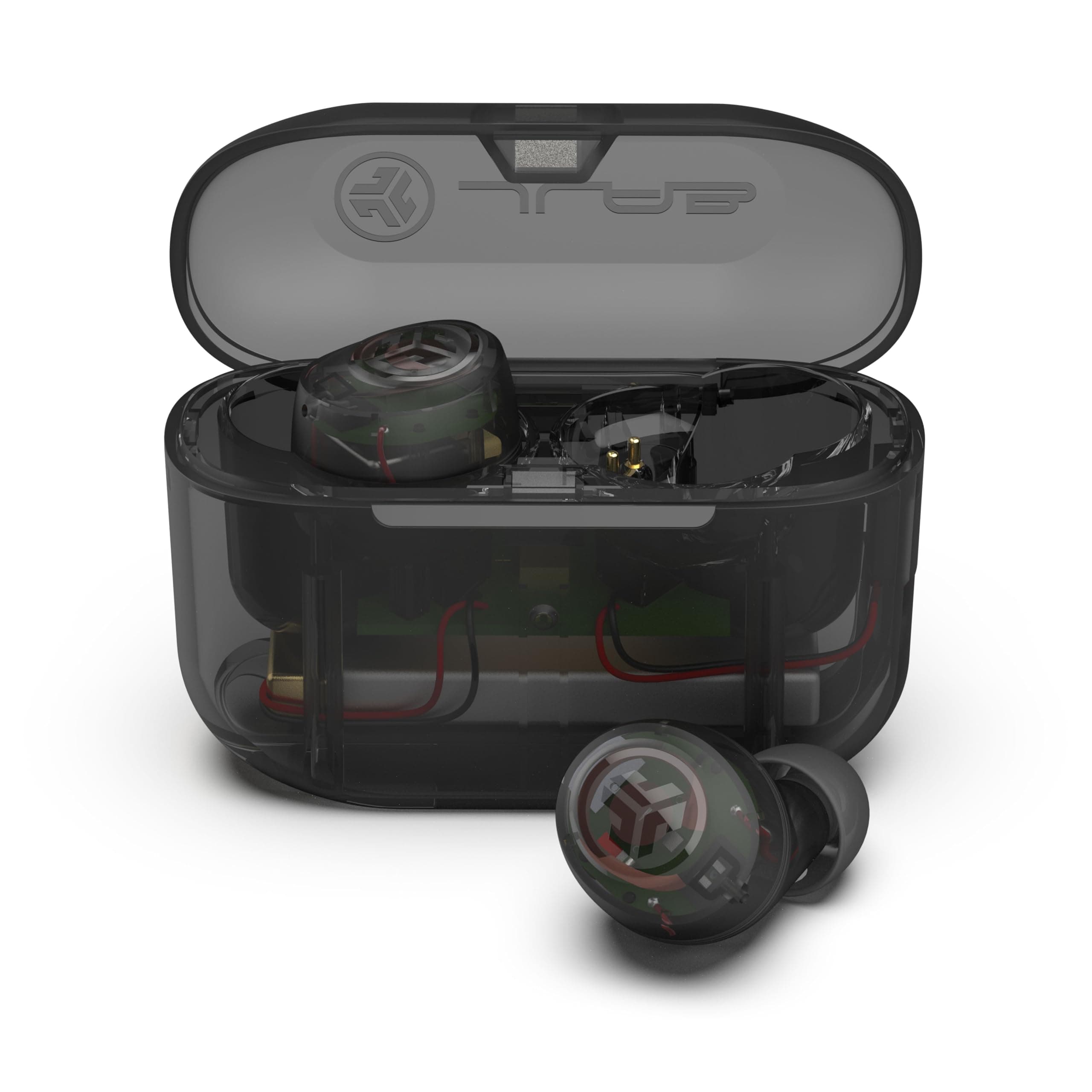 JLab Go Air Pop+ In Ear Kopfhörer kabellos Bluetooth, True Wireless Kopfhörer, 35+ Std. Headphones, kabellose Ohrhörer, Earbuds mit Mikrofon, USB-C Ladebox, Dual Connect, EQ3 Sound, Klar