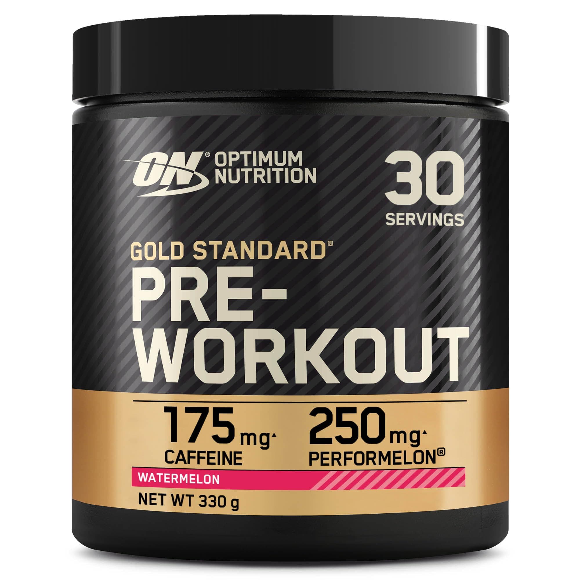 Optimum Nutrition Gold Standard Pre-Workout Energy Drink Pulver, Geschmack Wassermelone, 330g, 30 Portionen