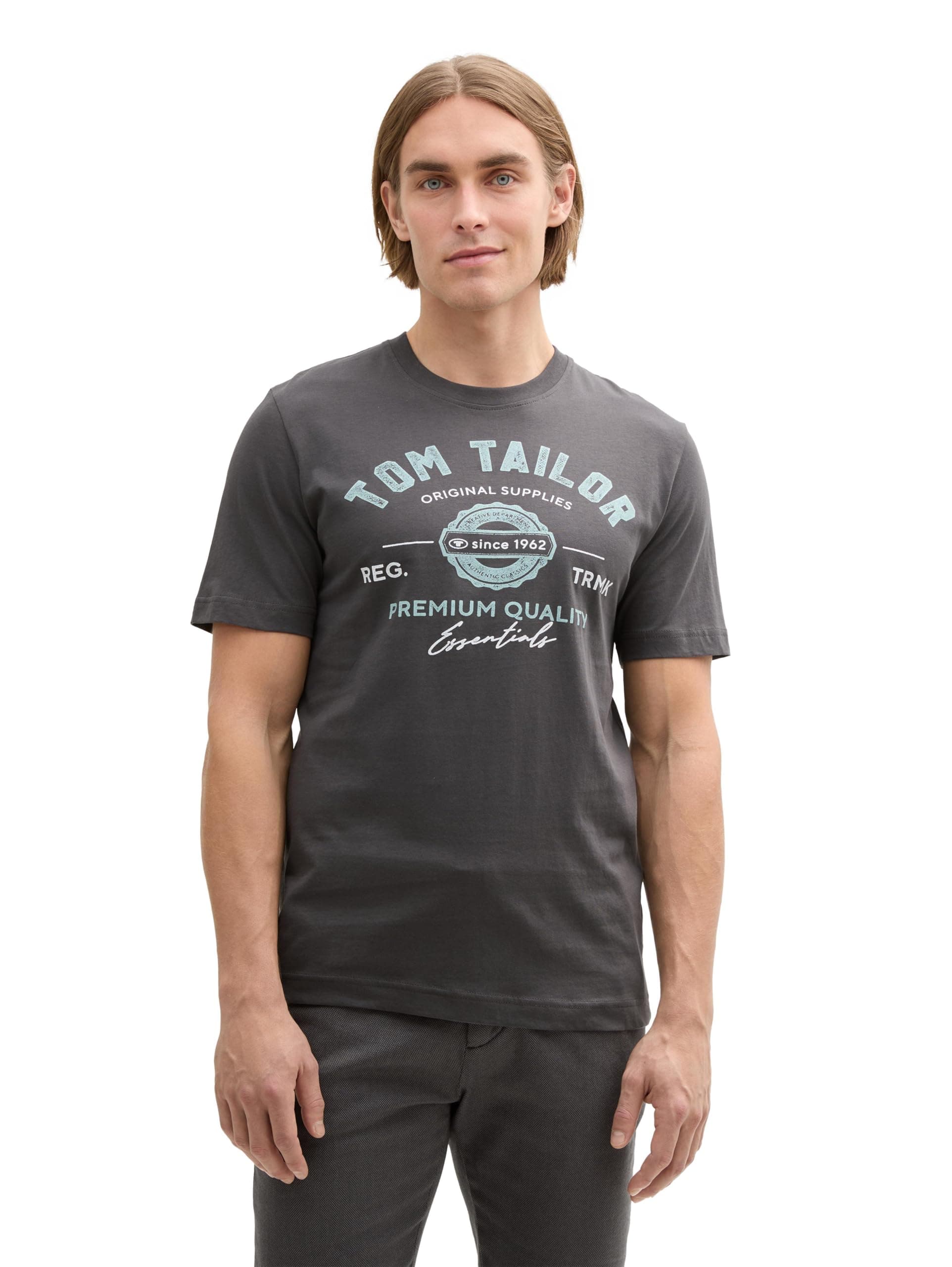 TOM TAILOR Herren 1008637 T-Shirt mit Logo-Print