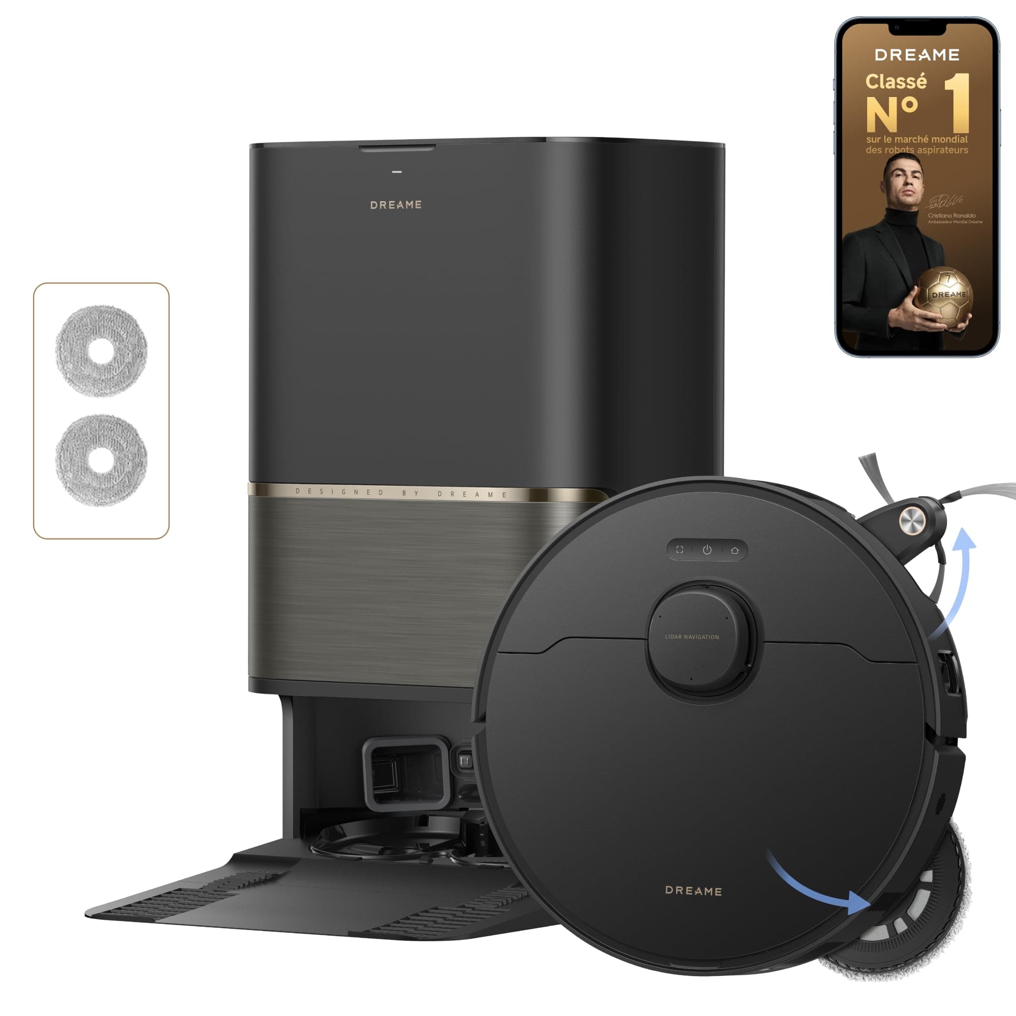 dreame L50s Pro Ultra-A Robot Aspirateur Laveur, Auto-Nett serpillère 100°C | Aspiration 30 000 Pa, nettoyage profond coins et bords, DuoBrush 100 % anti-emmêlement, obstacles 4 cm, évitement par IA
