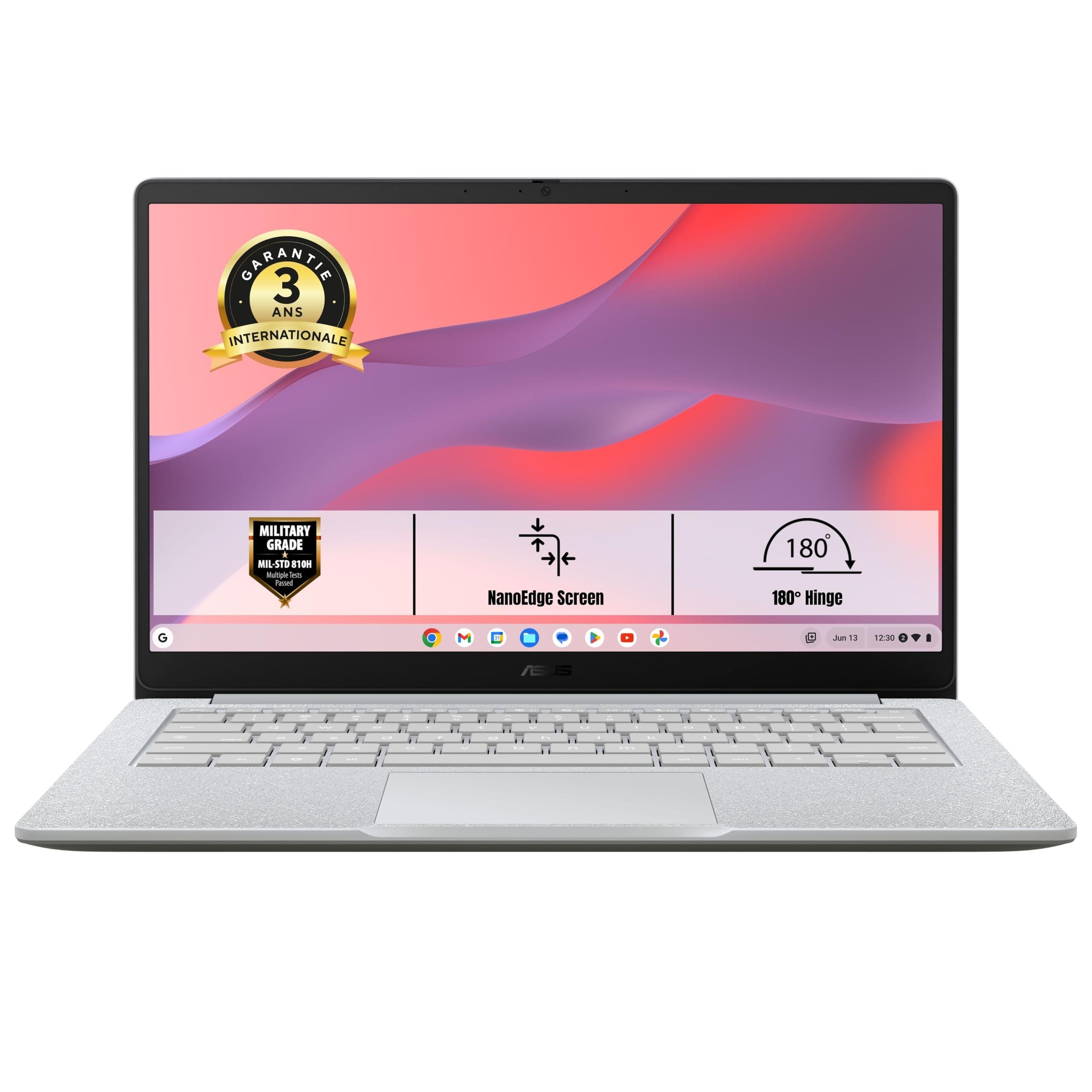 ASUS Chromebook Plus CX1405CTA-S60060 14 Pouces FHD 60Hz Pc Portable (Intel Core 3-N355 Processeur 3.9 GHz, 8GB LPDDR5, 128G eMMC, Intel UHD Graphics) ChromeOS – Clavier AZERTY
