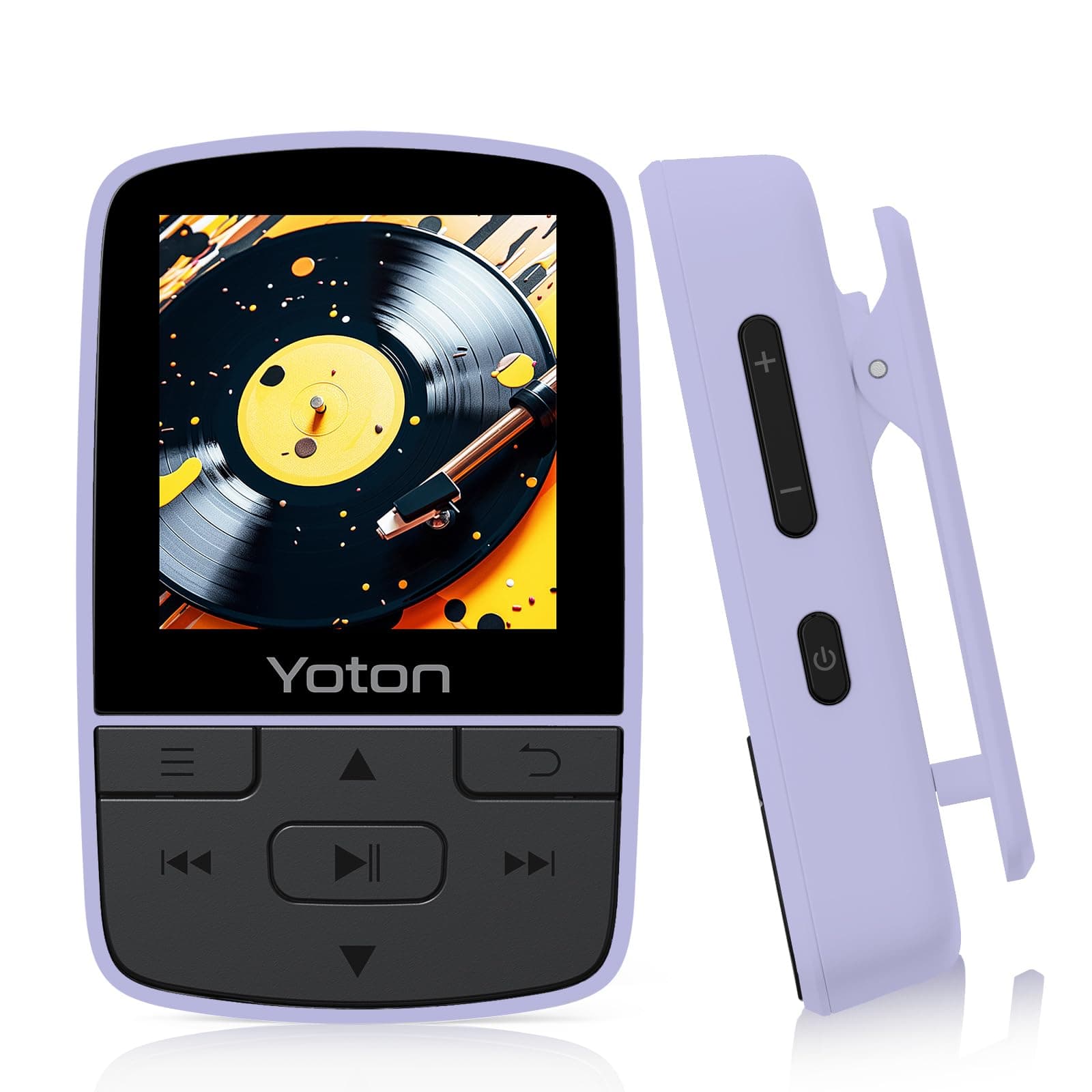 YOTON Reproductor MP3 Bluetooth 5.2, Radio FM, grabación de Voz, Control de Volumen Independiente, Incluye Auriculares, Ampliable hasta Tarjeta SD de 128 GB, Color Morado