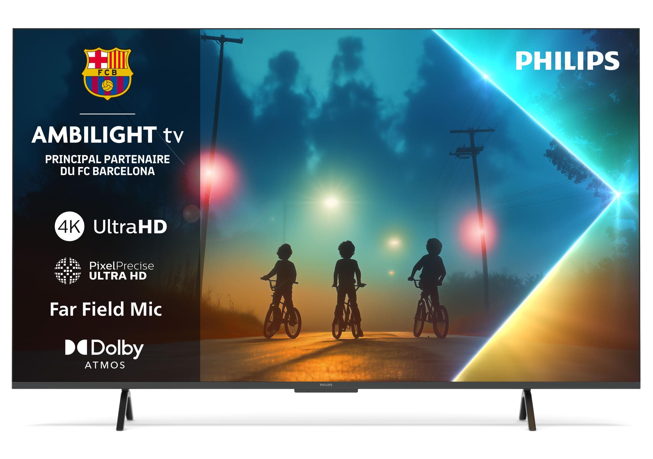 Philips Ambilight 43PUS8200 4K LED Smart TV - Écran 43 Pouces avec Plateforme Pixel Precise Ultra HD, Titan OS et Son Dolby Atmos, Compatible Alexa et Assistant Vocal Google