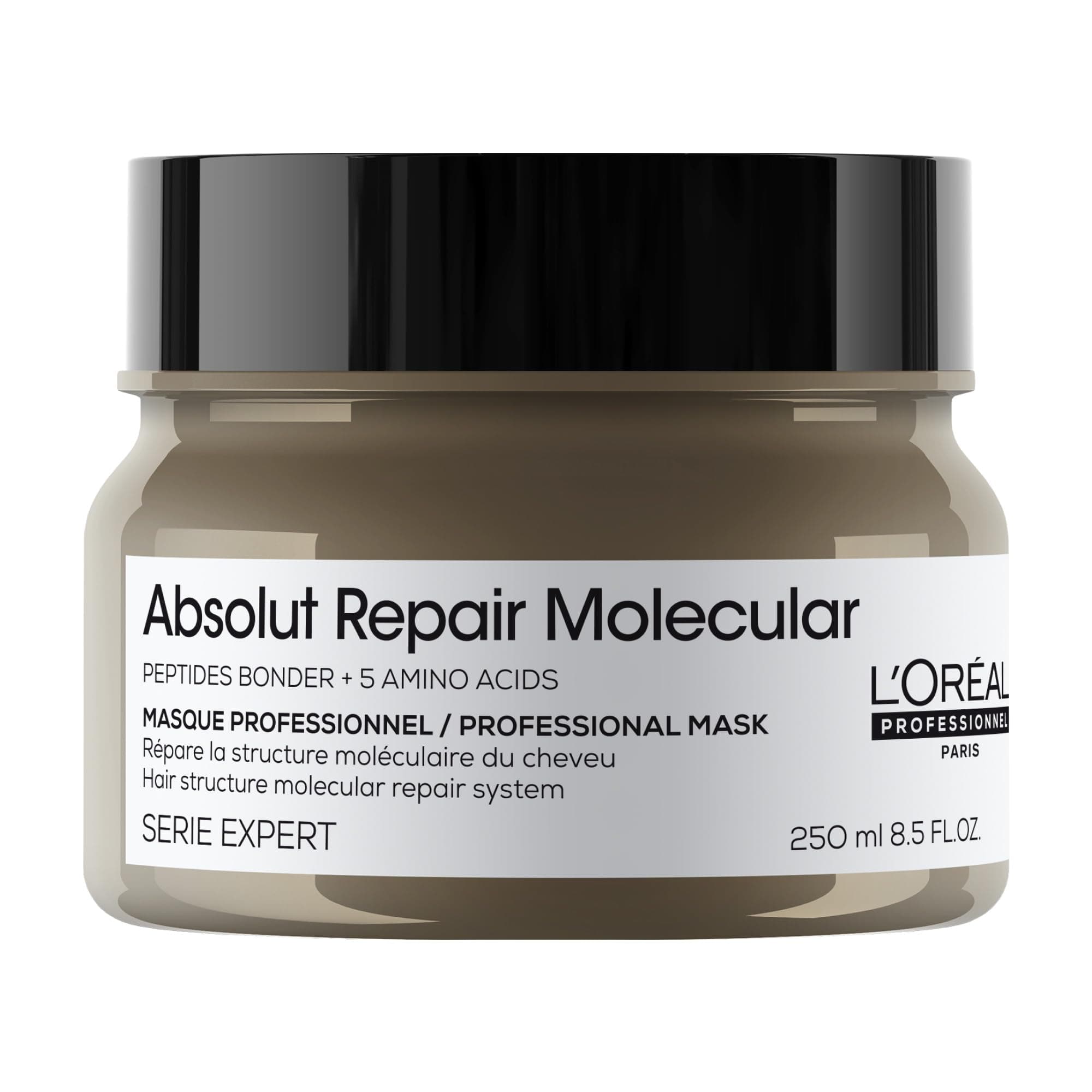 L'Oréal Professionnel Maske für strukturgeschädigtes Haar, Molekulare Tiefenreparatur für mehr Geschmeidigkeit, Mit Peptidbondern und 5 Aminosäuren, Serie Expert, Absolut Repair Molecular Maske