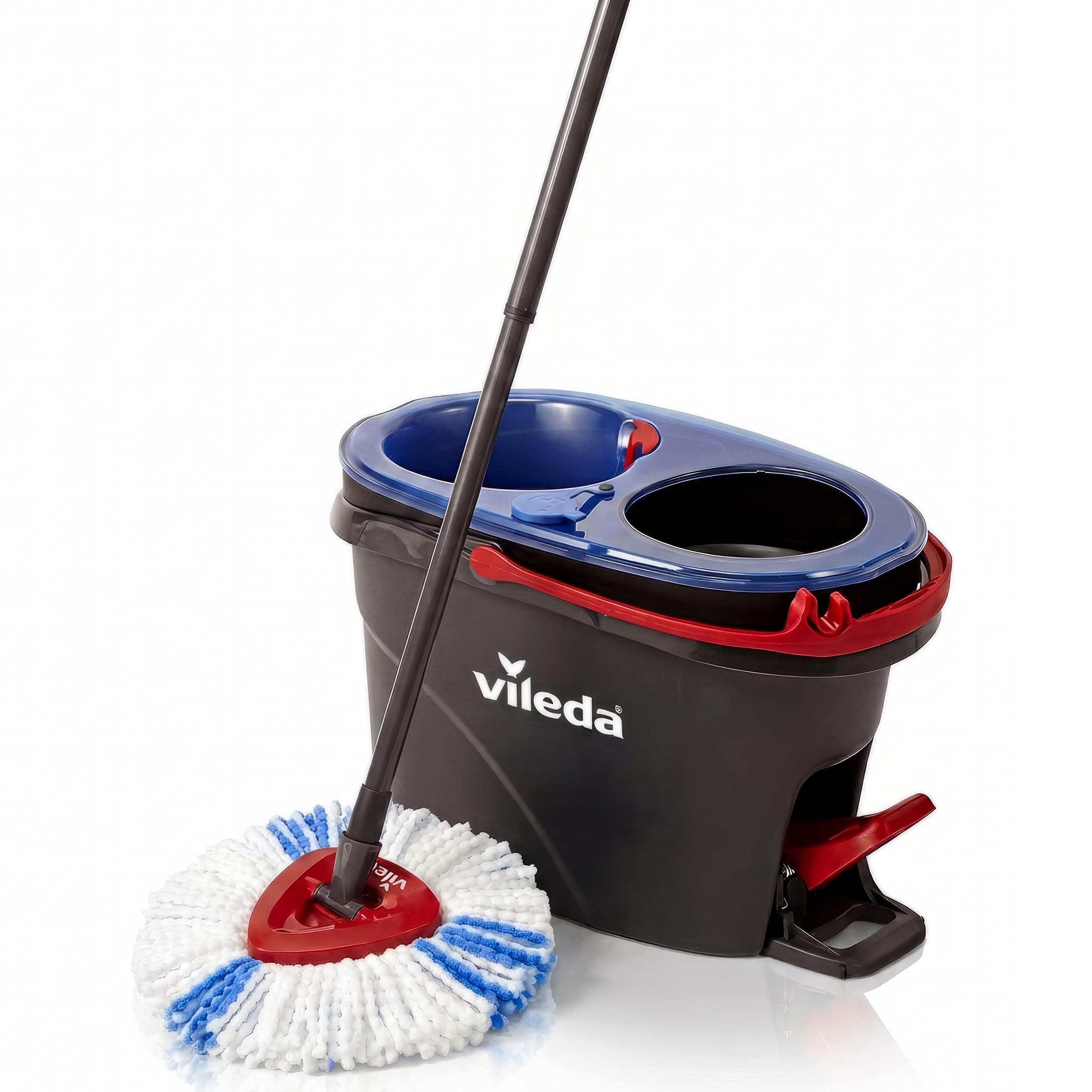 Vileda H2PrO Kit Balai Serpillière avec Seau – Système de Nettoyage 2 Réservoirs avec Essoreur | Séparation Eau Propre et Eau Sale | Balai Microfibre pour Carrelage, Parquet, Stratifié et Sols Durs