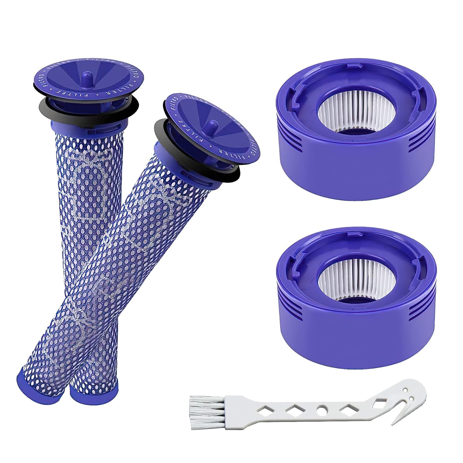 V7 V8 Filtre pour Dyson, 4Pack Filtres de Rechange pour Aspirateurs Dyson V7 V8 Absolute Animal Motorhead Animal, 2 Post-Filtres HEPA, 2 Pré-Filtres Remplacez les pièces 965661-01 et 967478-01