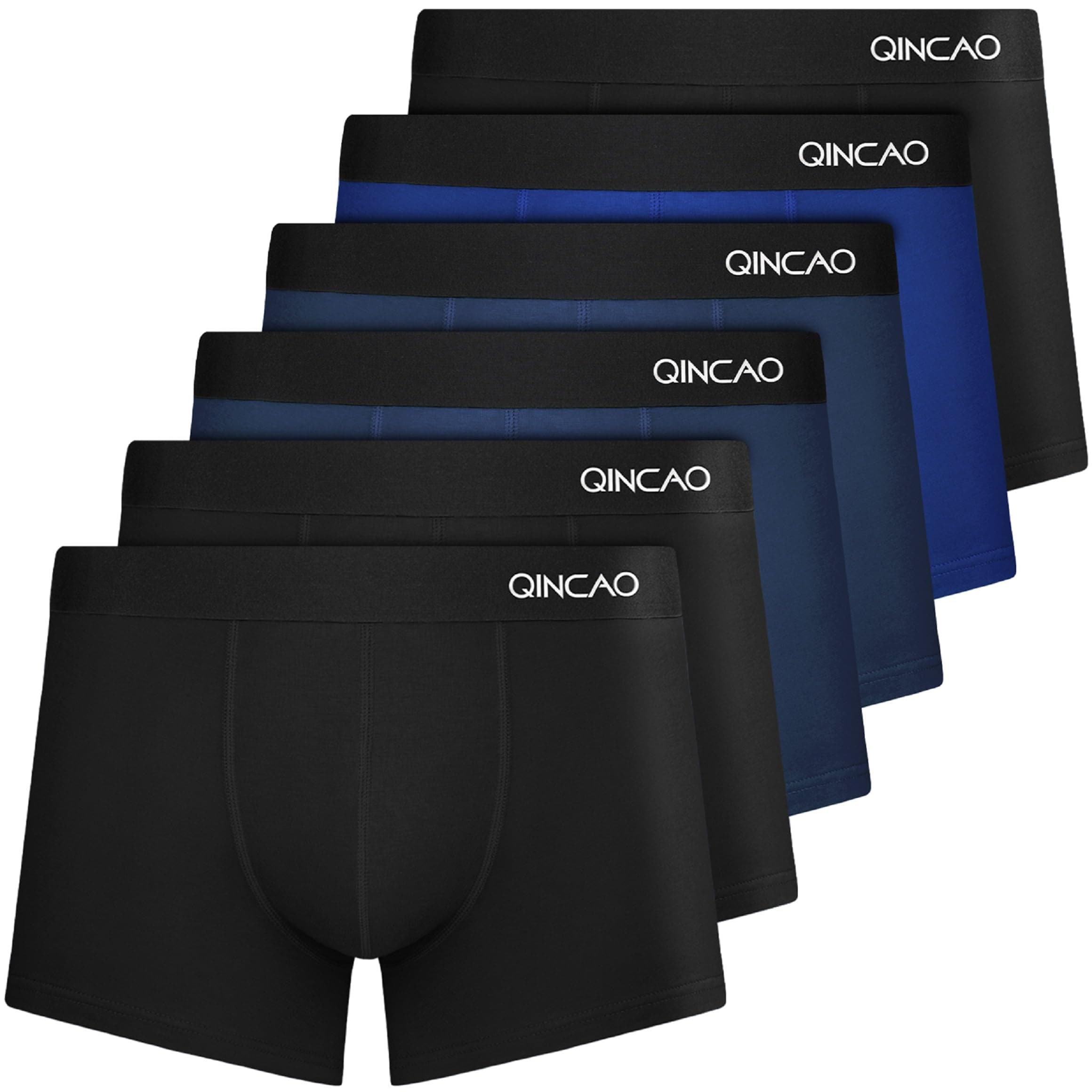 QINCAO - Boxer da Uomo, Confezione da 6 Pezzi, privi di Etichette Che graffiano, Biancheria Intima, Boxer in Cotone, Taglia: S - 4XL