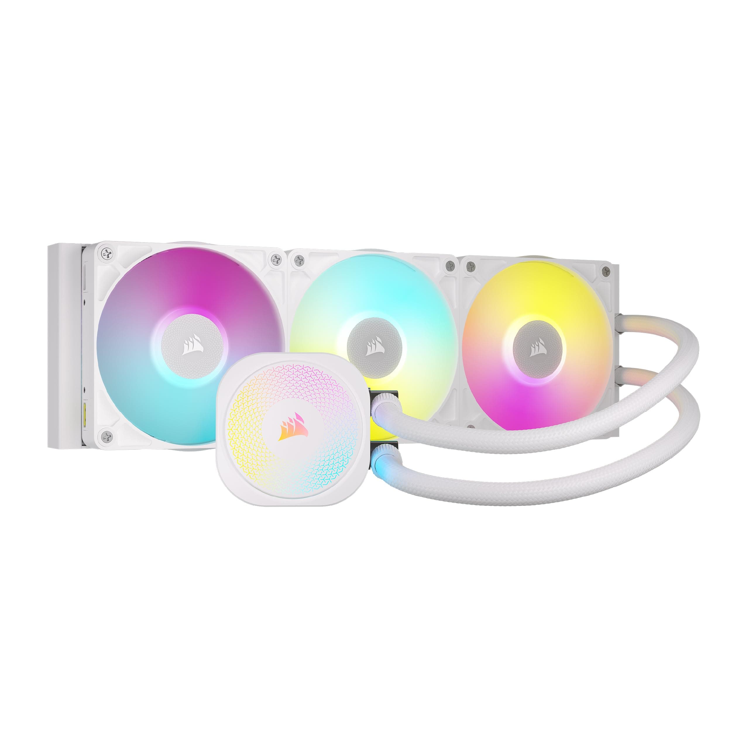 CORSAIR iCUE LINK TITAN 360 RX RGB Raffreddatore CPU a Liquido – 360mm AIO – 3x RX120 Ventole RGB Incluse – Adatto a Intel LGA 1851/1700, AMD AM5/AM4 – Hub di Sistema iCUE LINK Incluso – Bianco