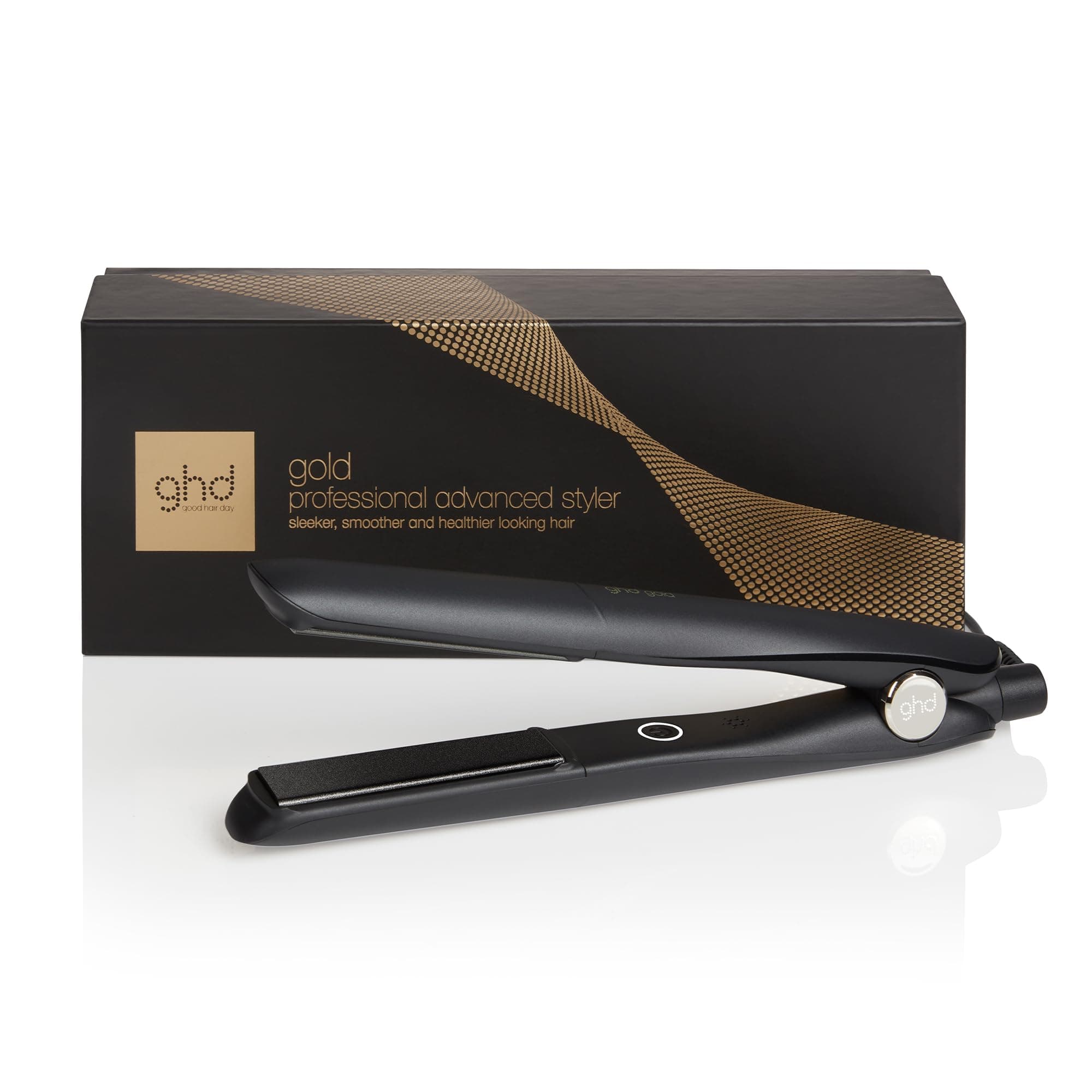 ghd - Lisseur cheveux ghd gold - Fer à lisser professionnel - Cheveux plus lisses, 65% plus brillants, sans chaleur extrême - Lisseur boucleur, design arrondi - Idéal tous types de cheveux