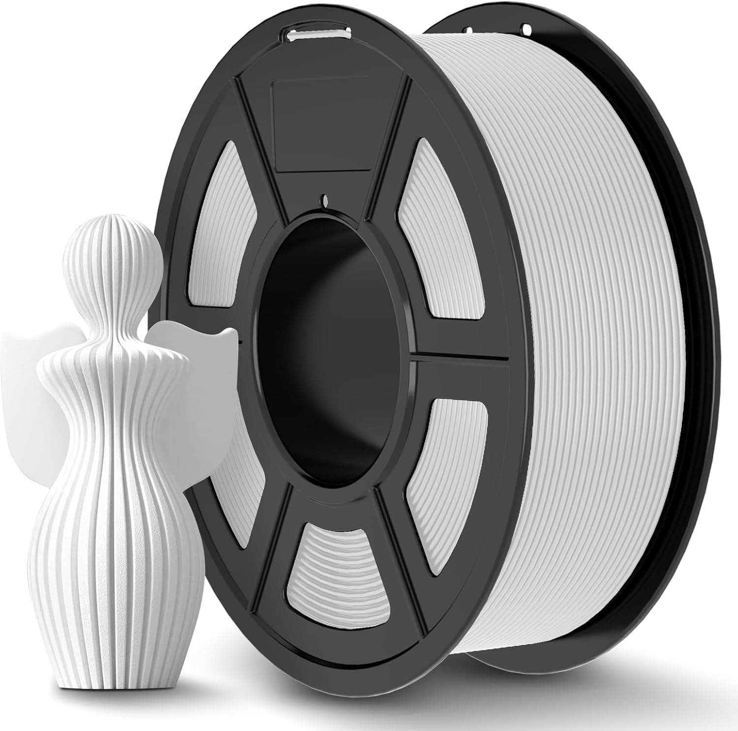JAYO PLA+ Filament 1.75 mm, Filament PLA Plus à résistance plus forte pour imprimante 3D, Précision dimensionnelle +/- 0.02 mm, Neatly Wound, Bobine de 1.1 kg (2.42 LBS, 330 M), PLA+ Blanc