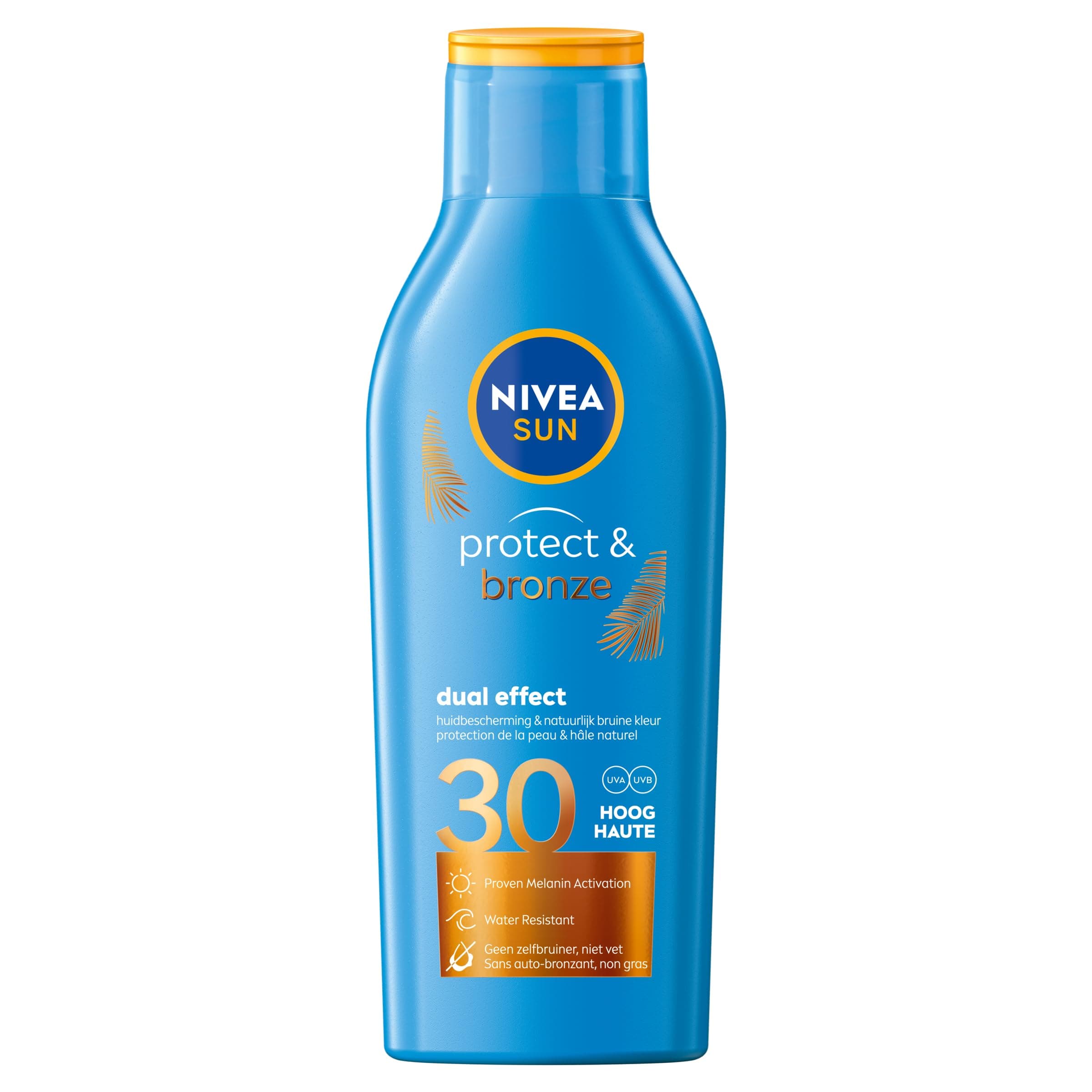 NIVEA SUN Lait solaire activateur de bronzage Protect & Bronze FPS 30 (1 x 200 ml), crème solaire avec protection UVA/UVB pour un hâle naturellement bronzé