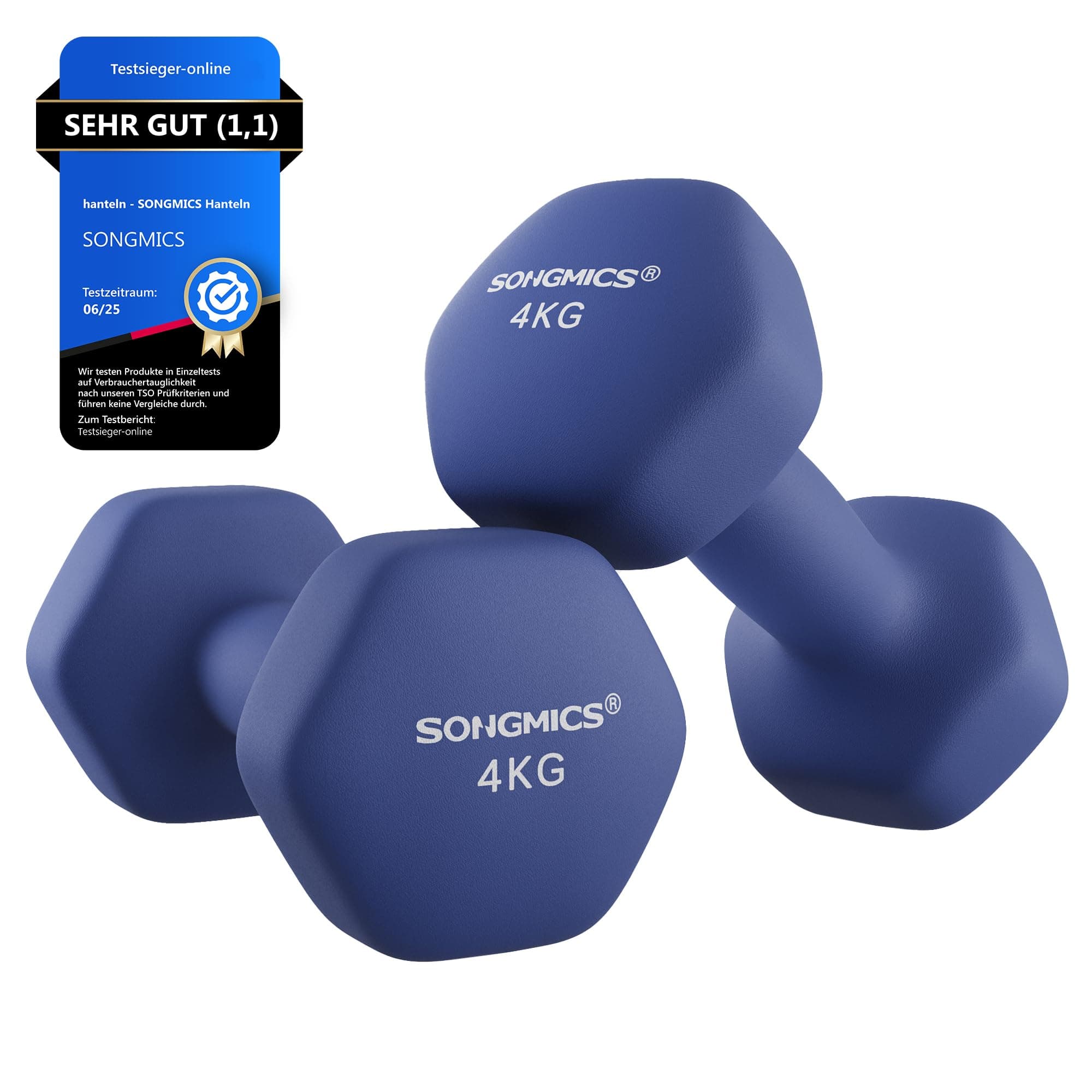 SONGMICS 2 Stück Hexagon Hanteln mit Neoprenbeschichtung für Krafttraining, Fitness, Zuhause