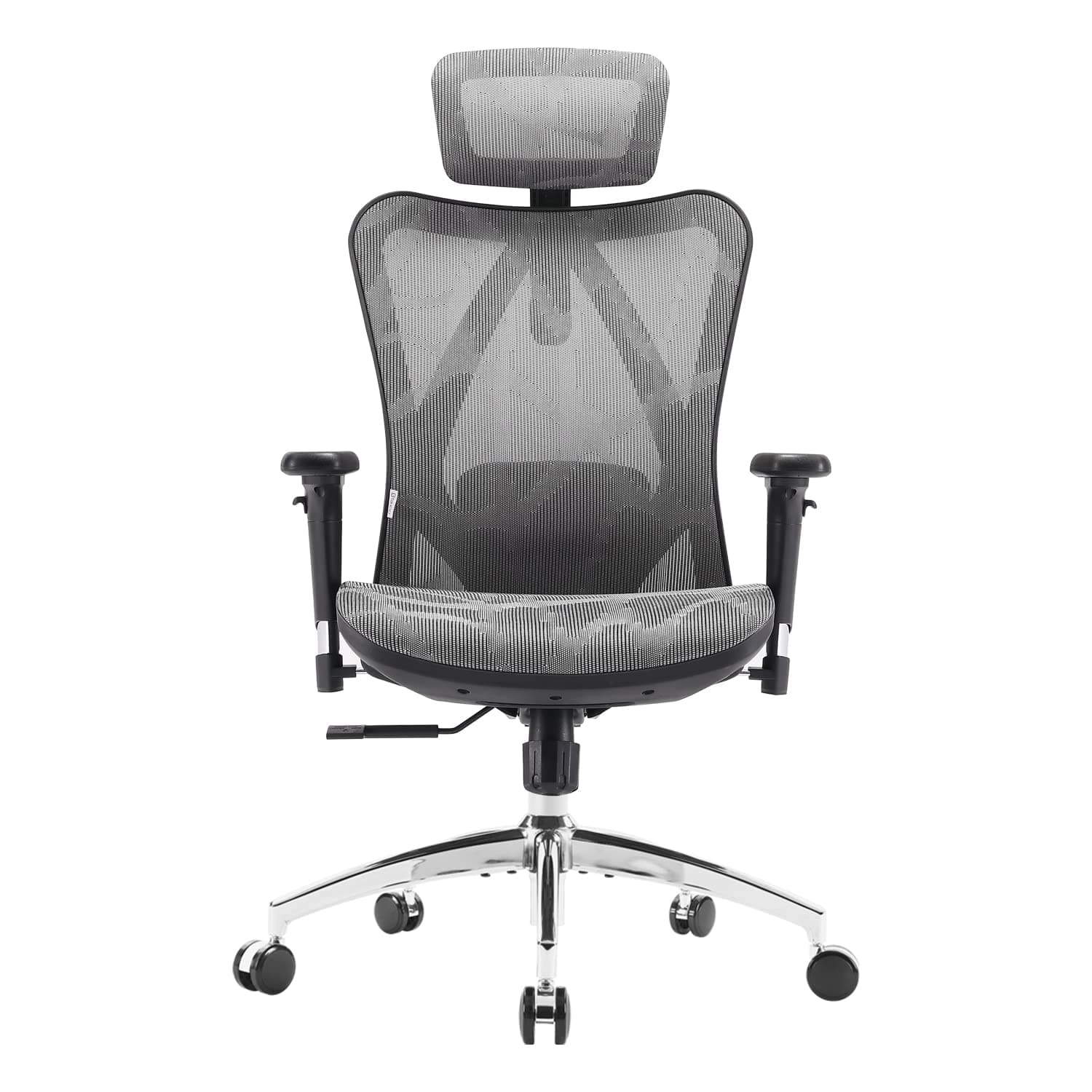 SIHOO Silla de Oficina Ergonómica, Silla de Escritorio, Respaldo Alto, Transpirable, Silla de Malla, con Reposabrazos 3D y Soporte Lumbar Ajustables(Gris)