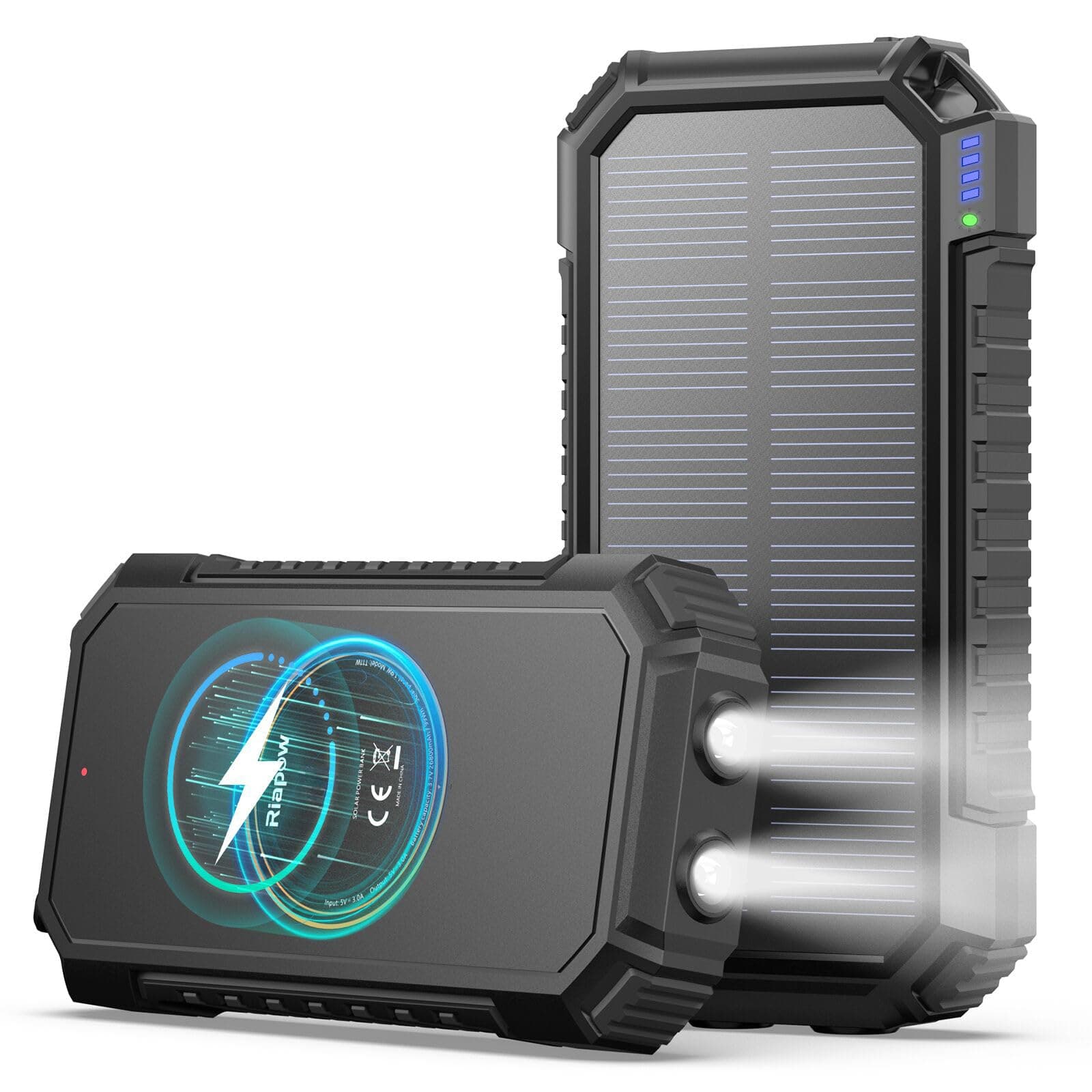 Cargador Solar Power Bank 26800mAh - A ADDTOP 3.0A Bateria Externa Carga Rapida con USB C – Bateria Portatil Inalámbrica con 4 Salidas - PD QC 3.0 Cargador Portátil para Teléfono Tableta