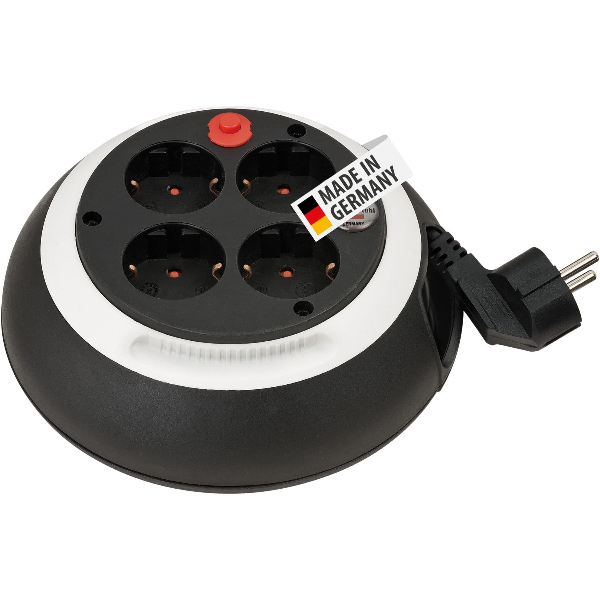Brennenstuhl Comfort Line Kabelbox CL-S 4-Fach/Mini-Kabeltrommel (3m Kabel, Made in Germany) schwarz/weiß