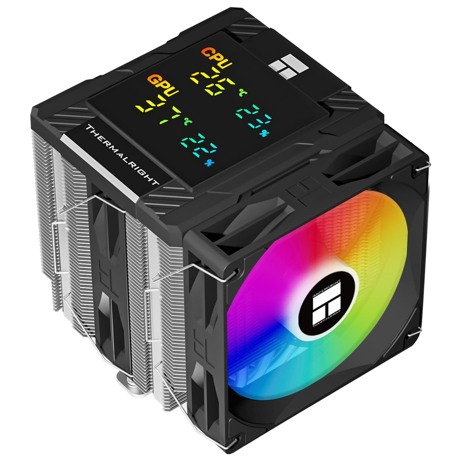 Thermalright TR Peerless Assassin 120 Digital ARGB Black - Enfriador de aire para CPU (6 tubos de calor, para AM4/AM5, Intel LGA1700/1851/115X/1200), color negro