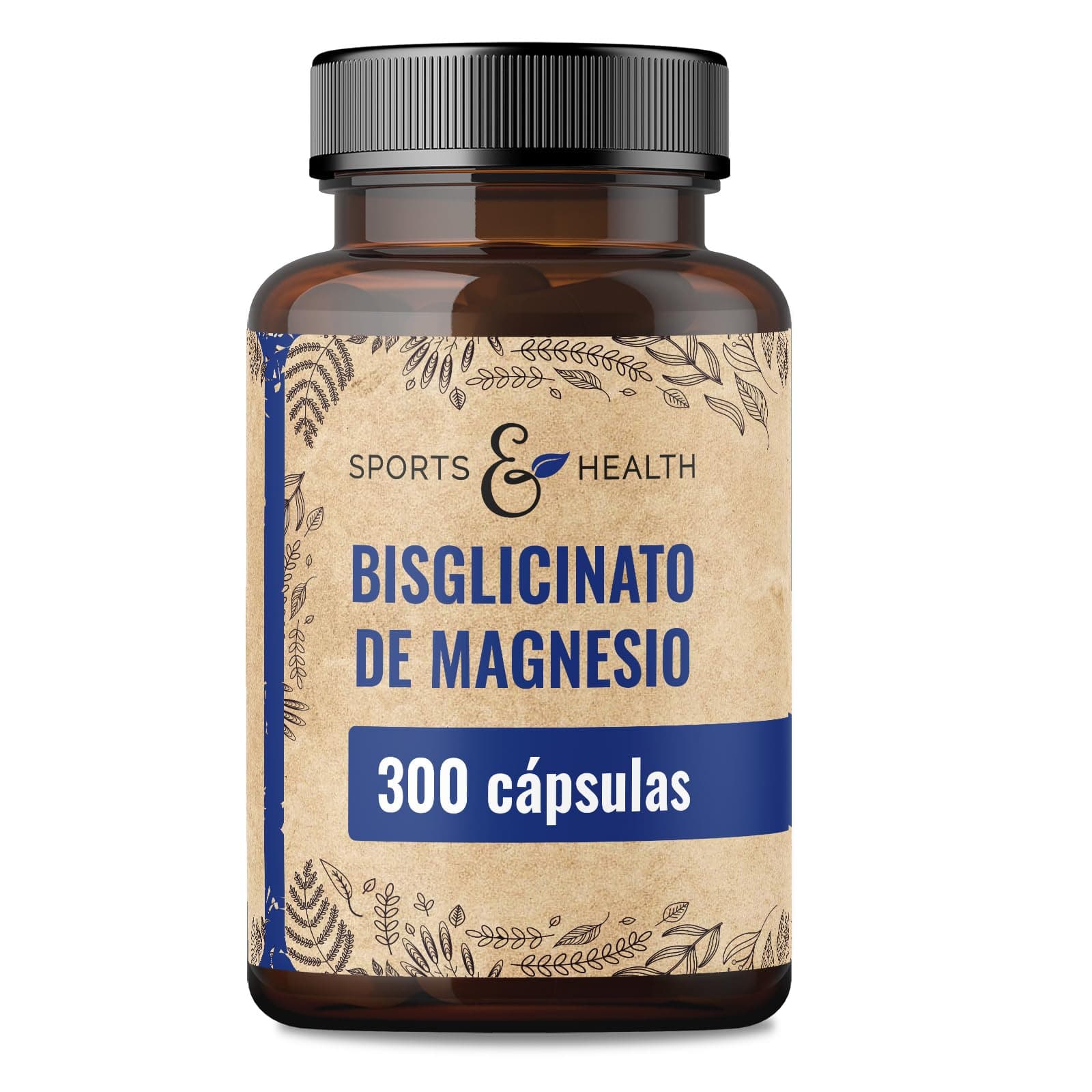 Magnesio Bisglicinato Cápsulas – 300 Cápsulas Altamente Dosificadas – Bisglicinato de Magnesio 400 mg por Porción Diaria – Vegano – Magnesium Glycinate