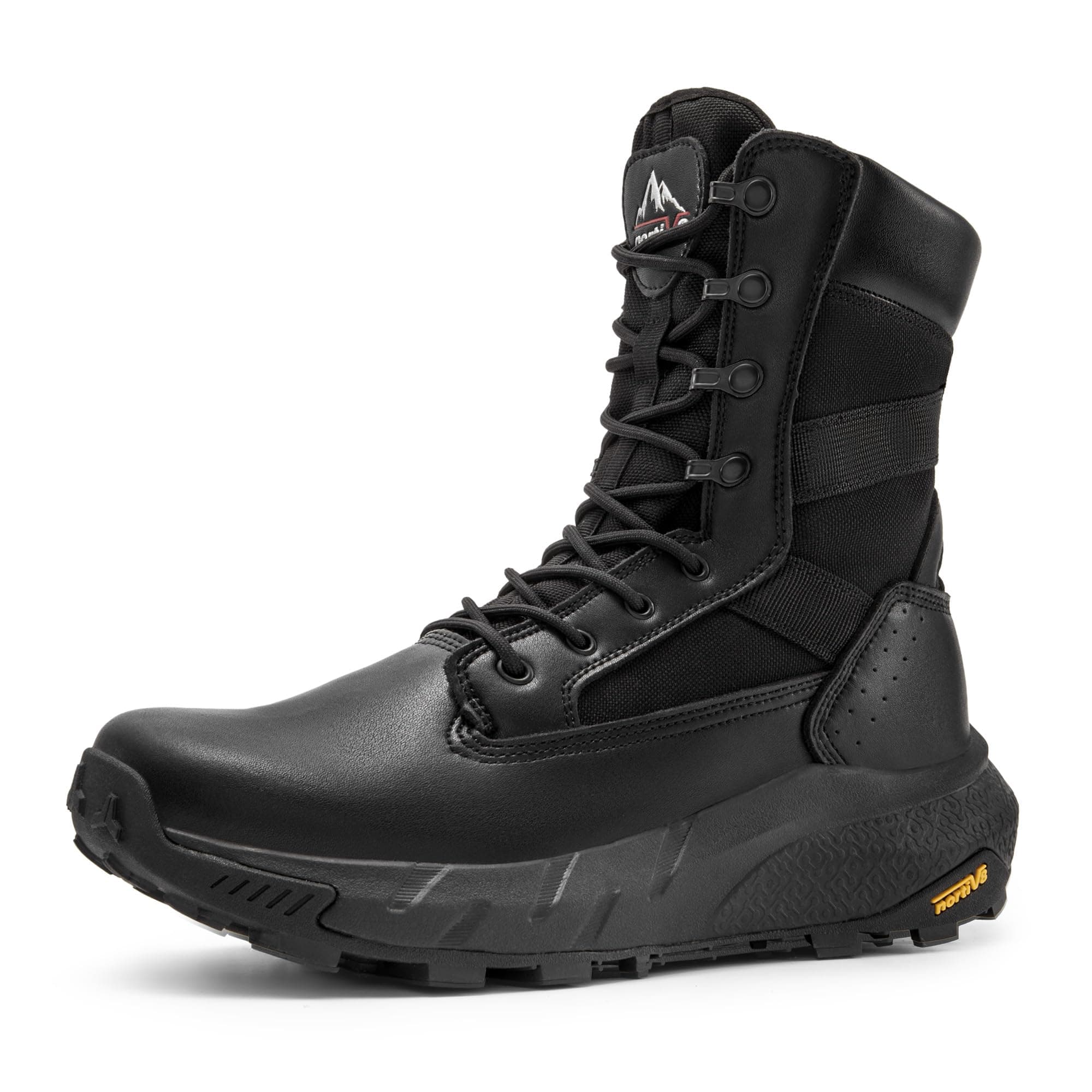 NORTIV 8 Botas de Tácticas Militares para Hombre con Cremallera Lateral Botas Policiales de Combate de Motocicleta