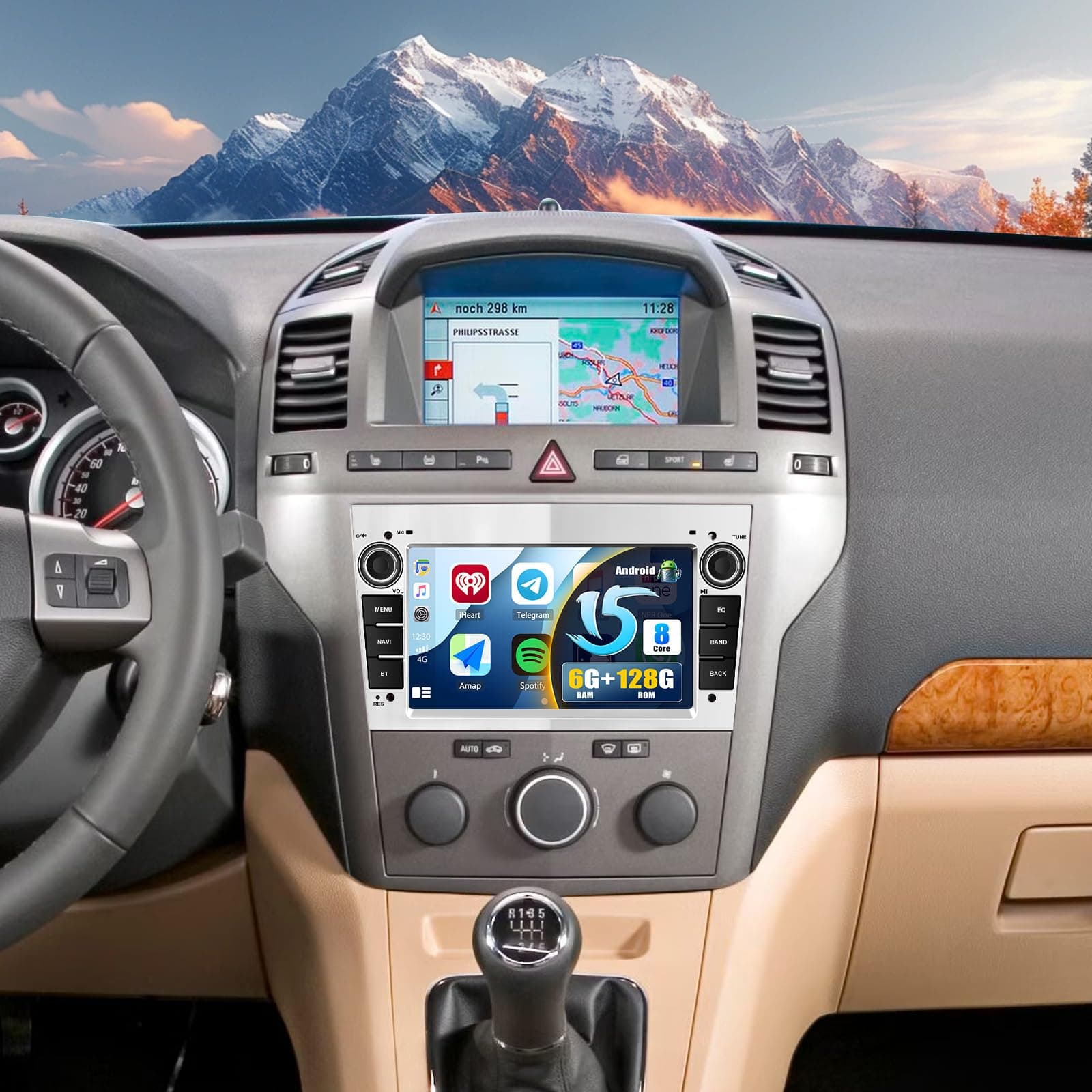 CAMECHO 6+128G Android 15 Autorradio Android para Opel Astra Antara Vectra Corsa Zafira Meriva Combo 7 Pulgadas, Carplay Inalámbrico Bluetooth Autorradio con FM/RDS WiFi Mirror Link +Cámara Trasera