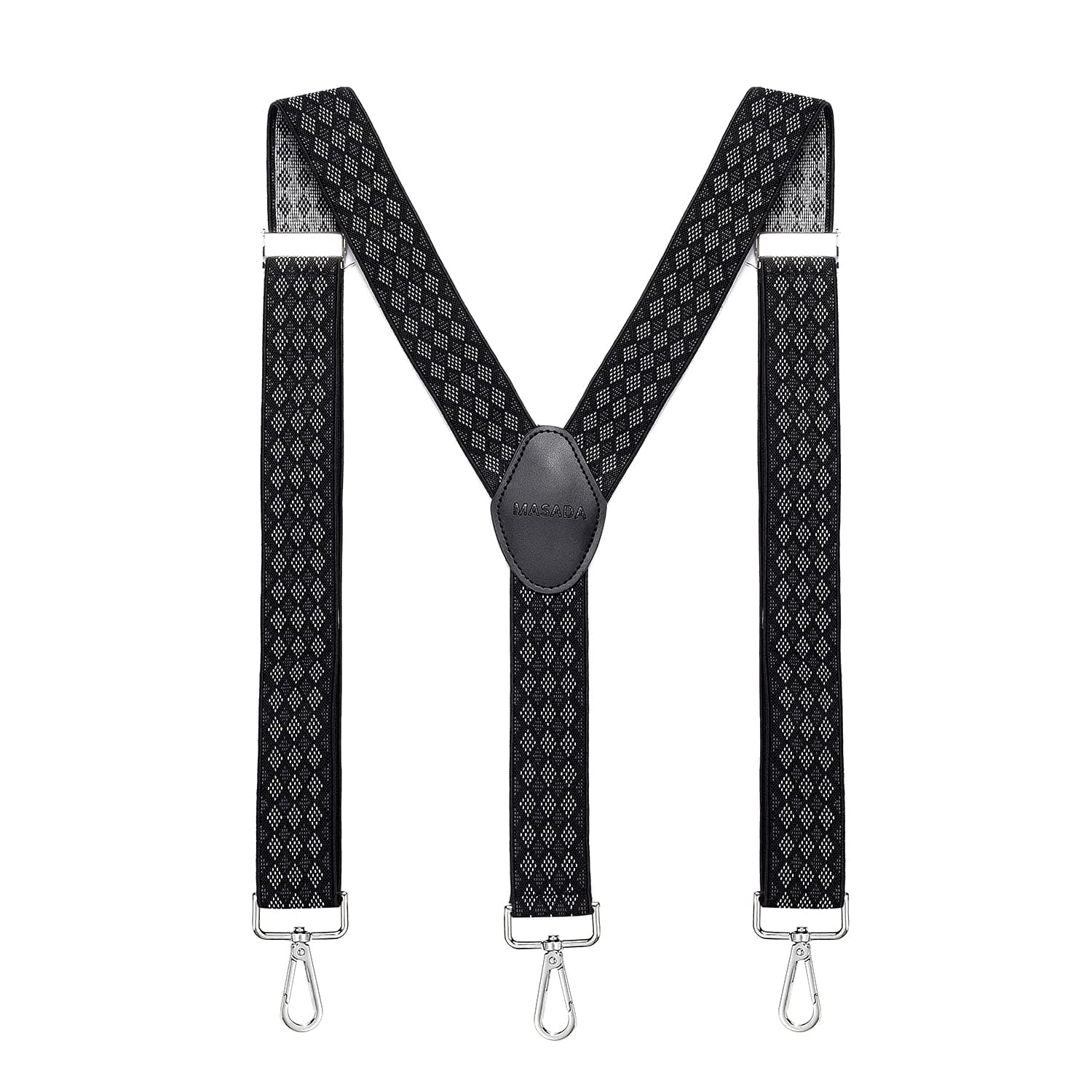 MASADA Bretelle da uomo chiusura a moschettone resistenti 3,5 cm di larghezza fino a 195 cm di altezza