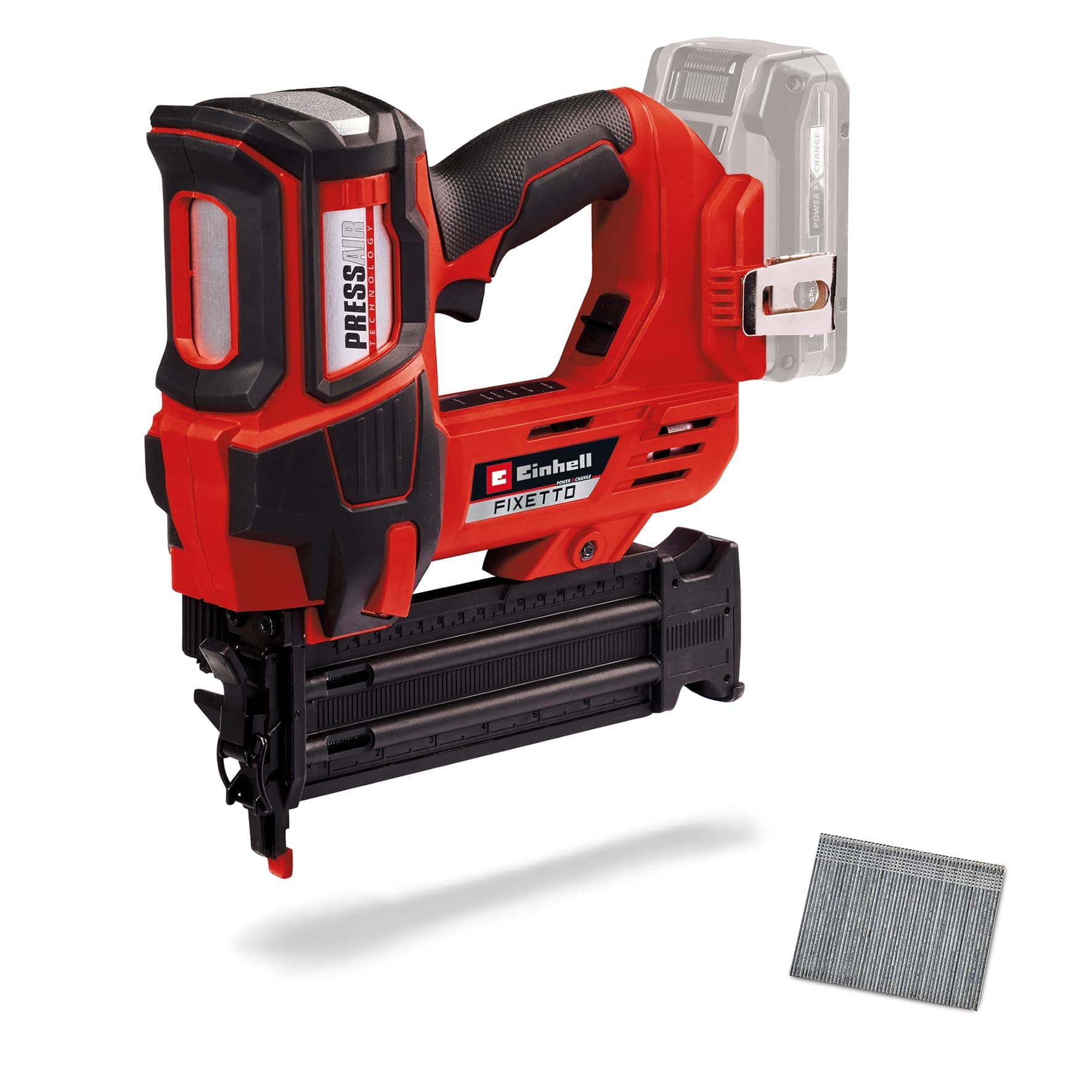 Einhell Profesional Clavadora con baterías FIXETTO 18/50 N Power X-Change (18V, 60 tiro/min, máx. 50 mm de longitud de clavo, tiro individual/en serie, incl. 500 clavos, sin batería)