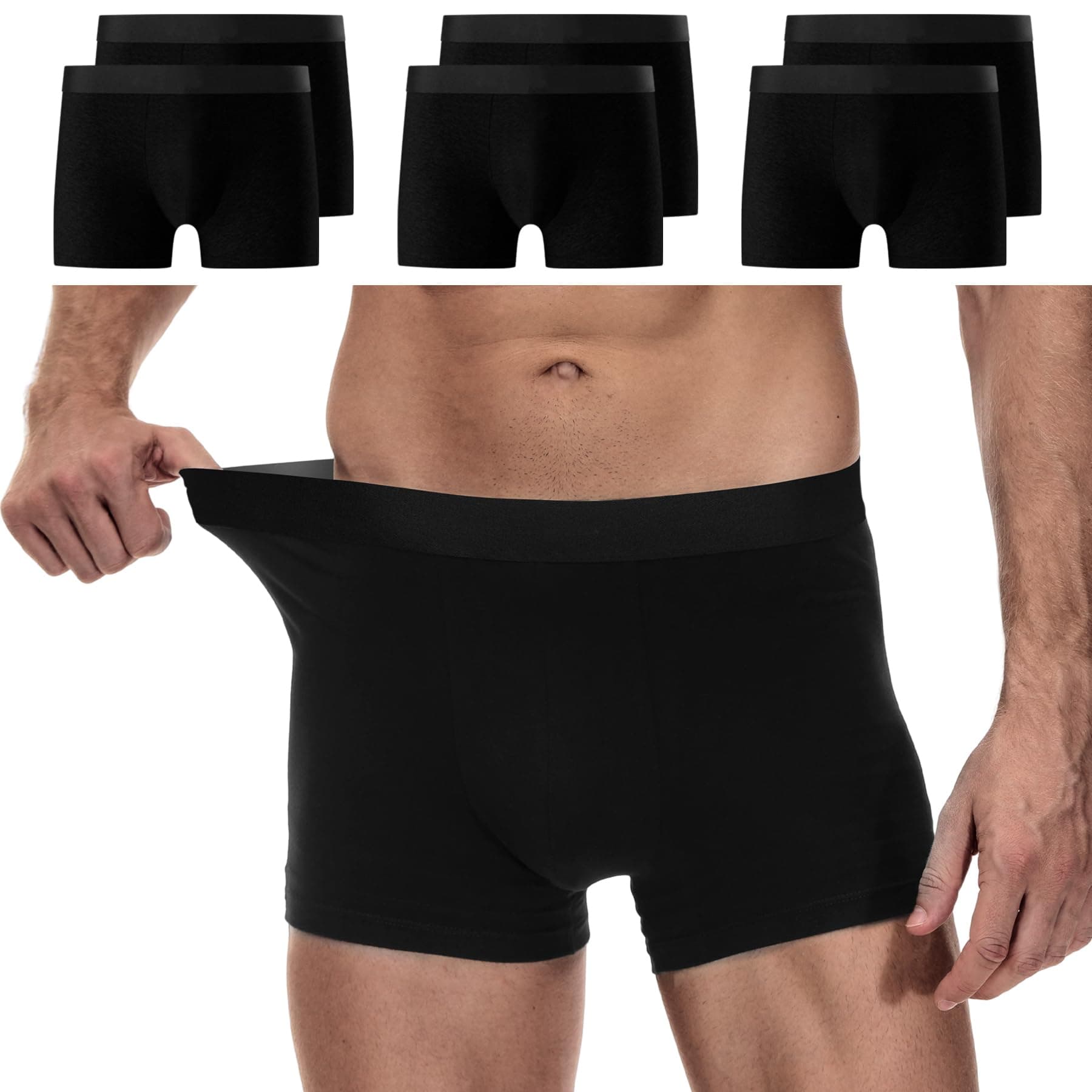 YouShow Boxer Uomo Cotone, Confezione da 6/12 Pezzi, Mutande Uomo Intimo, Elasticizzato, Confortevoli, privi di Etichette Che graffiano