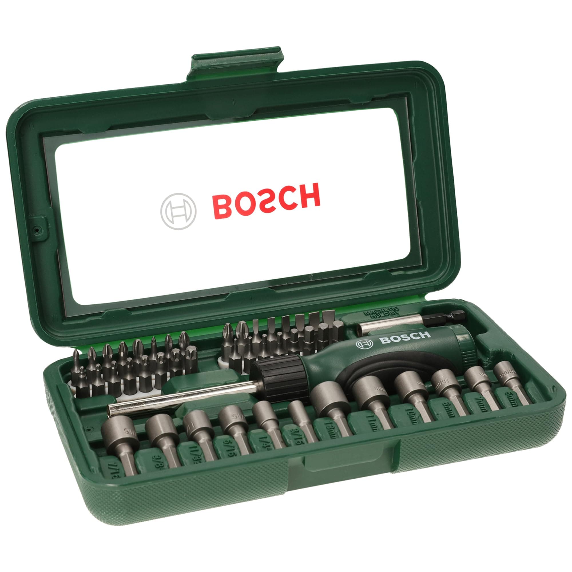 Bosch 46-tlg. Schrauberbit und Steckschlüssel-Set (PH-, PZ-, Hex-, T-, S-Bit, Zubehör Bohrschrauber Und Schraubendreher)