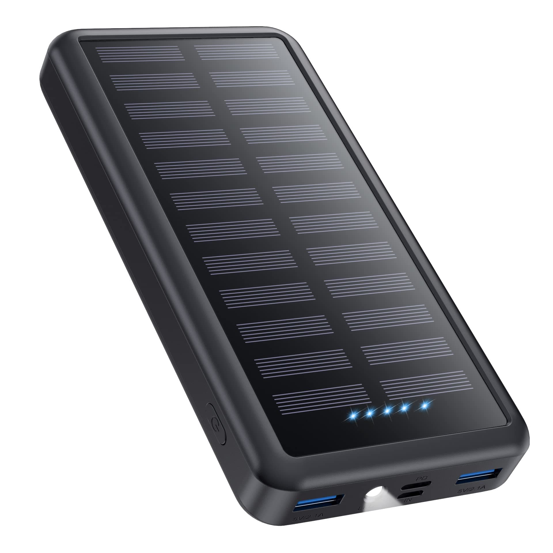Batterie Externe USB C 26800mAh, Solaire Power Bank 15W PD 3.0A Charge Rapide, Portable Chargeur Solaire avec LED Lampe de Poche Batterie Portable Compatible avec iPhone/Samsung, Tablette et Camping