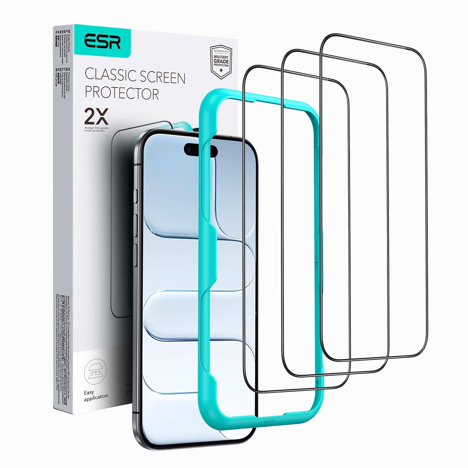 ESR für iPhone Air für Panzerglas, Displayschutzfolie 3 Stück, gehärtete Glasfolie mit einfachem Befestigungswerkzeug, 9H Härte, Vollbildschirm Schutzfolie iPhone 17 Air, HD klar, kratzfest