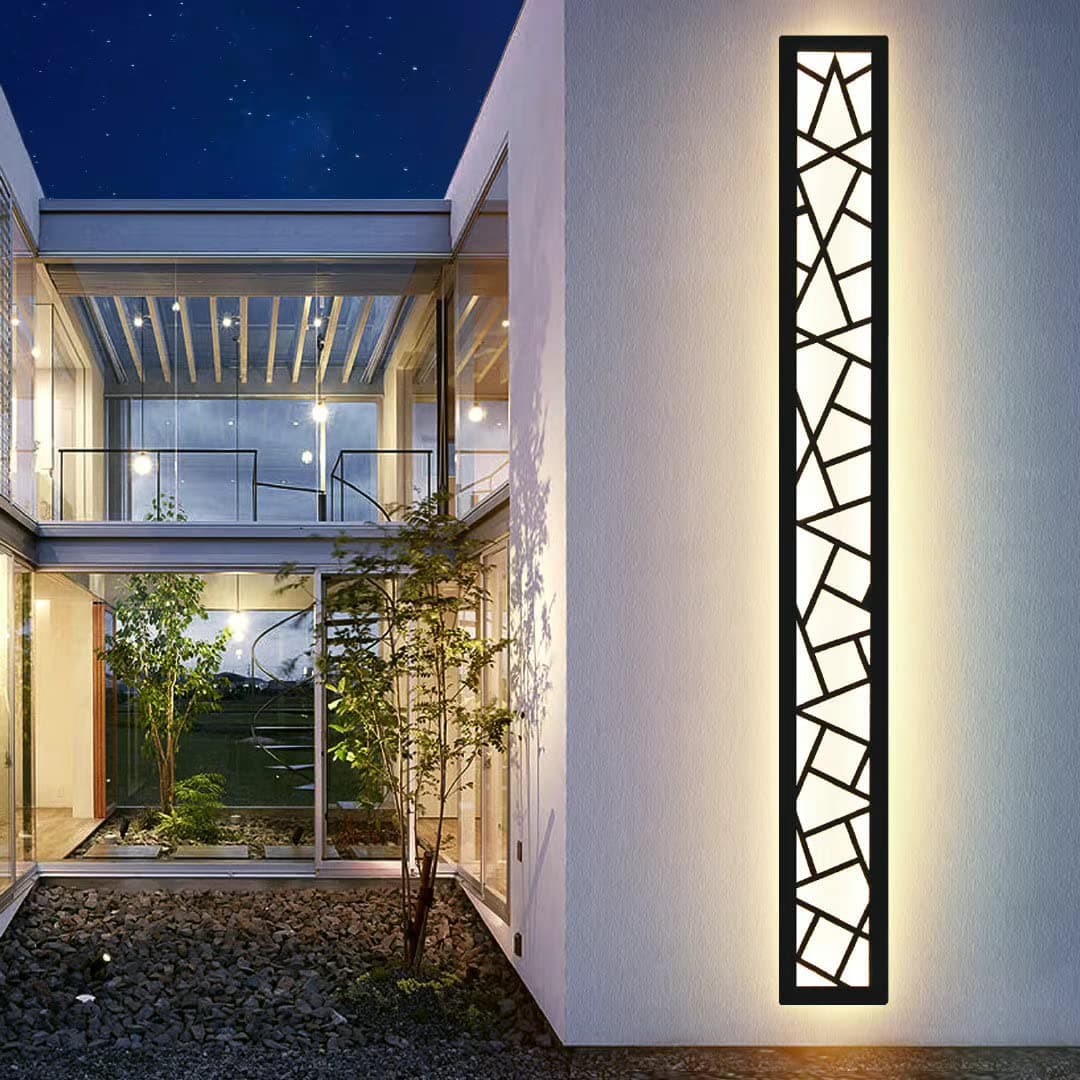 LED Longue Applique Murale Ip67 Étanche Applique Villa Intérieur Extérieur Longue Appliques Anthracite Longue Appliques Extérieur Jardin Appliques Longue MuralesTerrasse-115CM,Lumière chaude