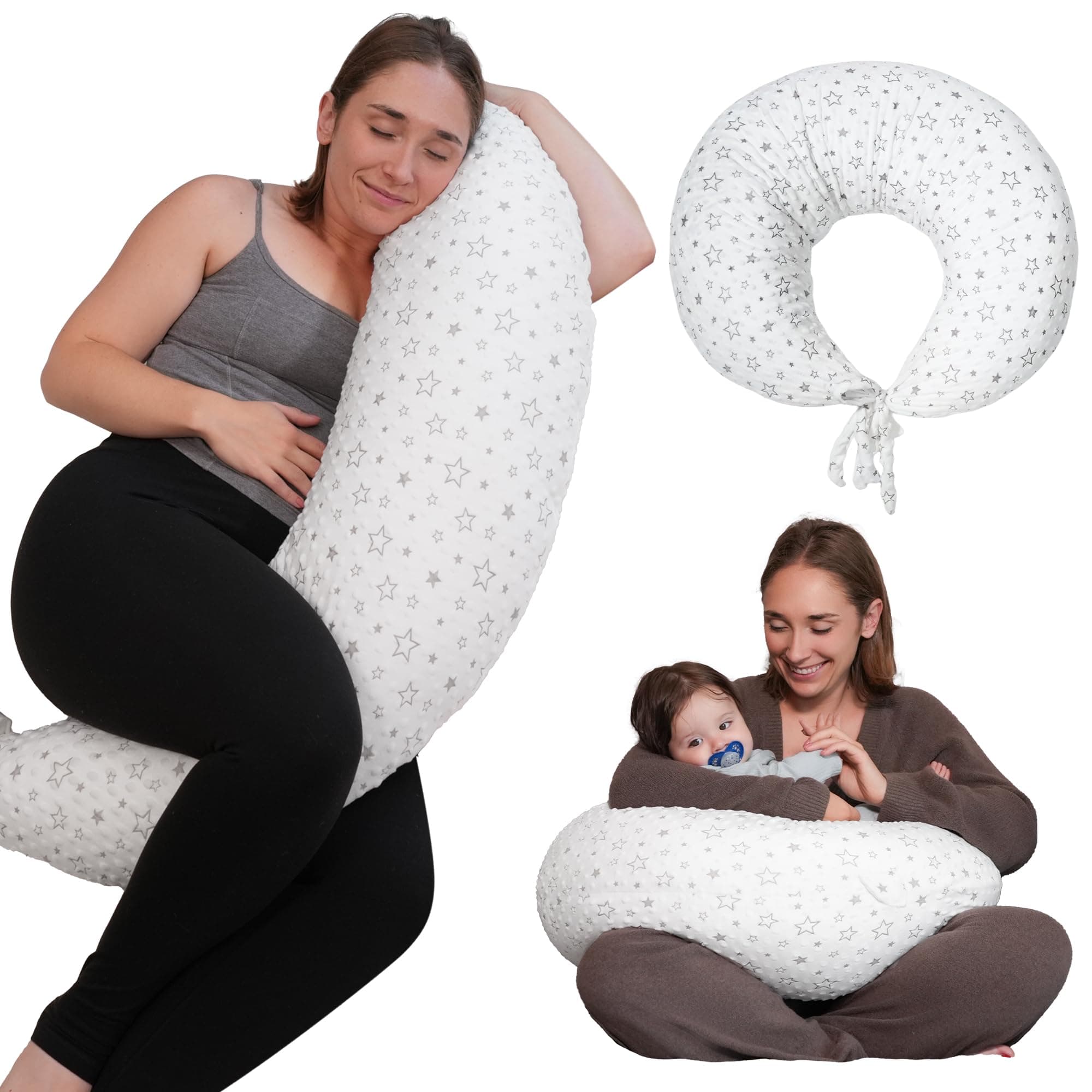 DancesCat 170CM Coussin de Grossesse Dormir, XXL Coussin Allaitement, Coussin Dallaitement et de Grossesse avec Housse Lavable, Coussin Allaitement Bebe, Dormir, Allaiter