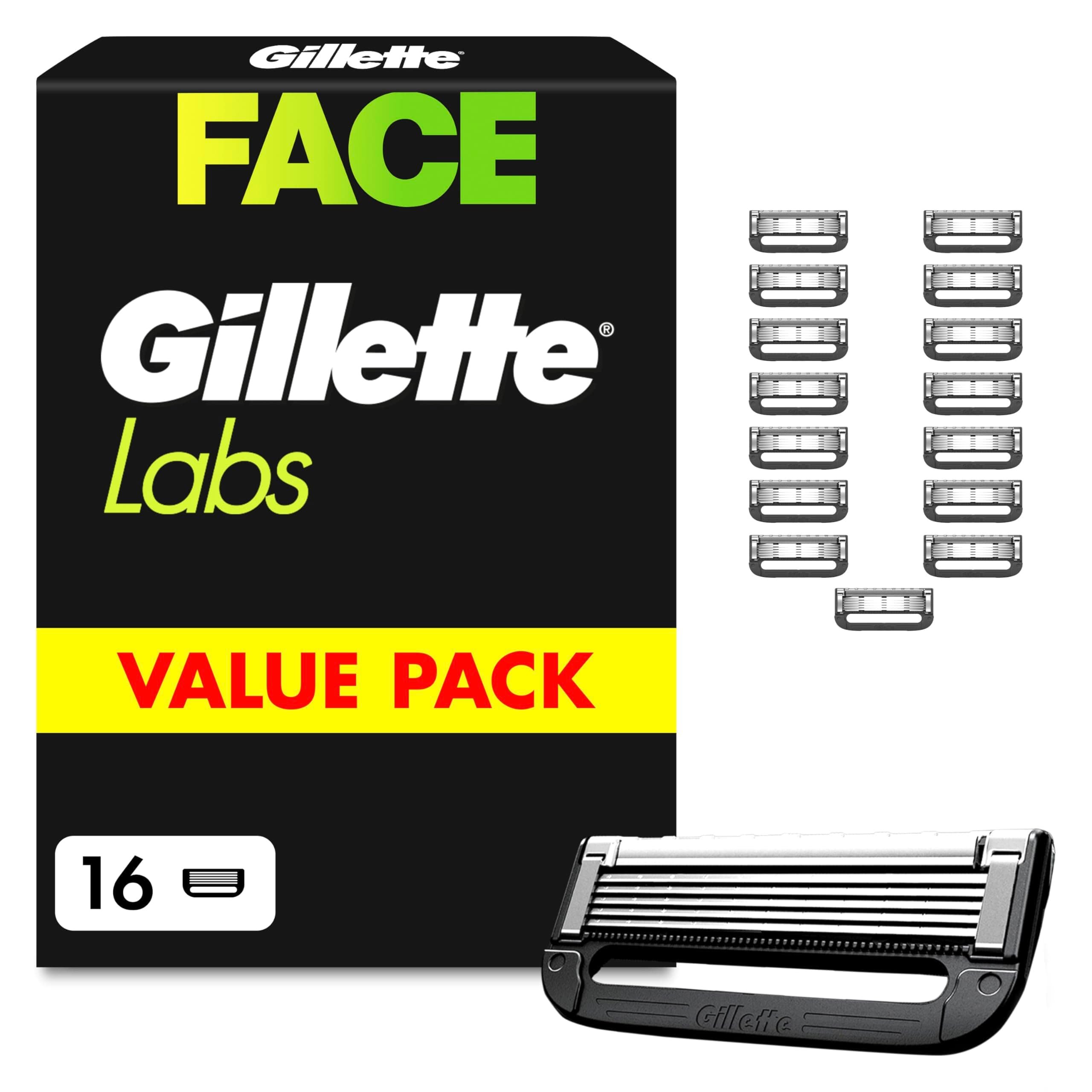 Gillette Labs Rasierklingen Herren, 16 Original Ersatzklingen für Männer Nassrasierer, Klingen Kompatibel mit Allen Gillettelabs Rasierern (Inkl.Heated Razor)