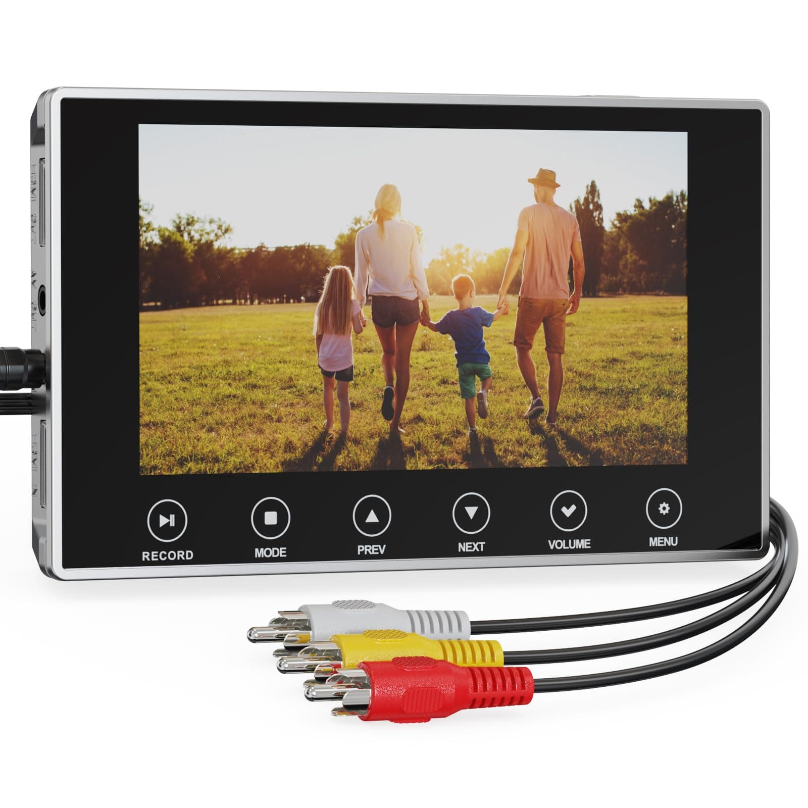 VHS to Digital Convertidor 3.0, 4K 5" Pantalla Grande VHS a Digital Grabador, Convierte Grabaciones de VHS, VCR, DVR, DVD, Hi8, DV, Camcorder, Cassette Tape, Gaming Consoles a Digital