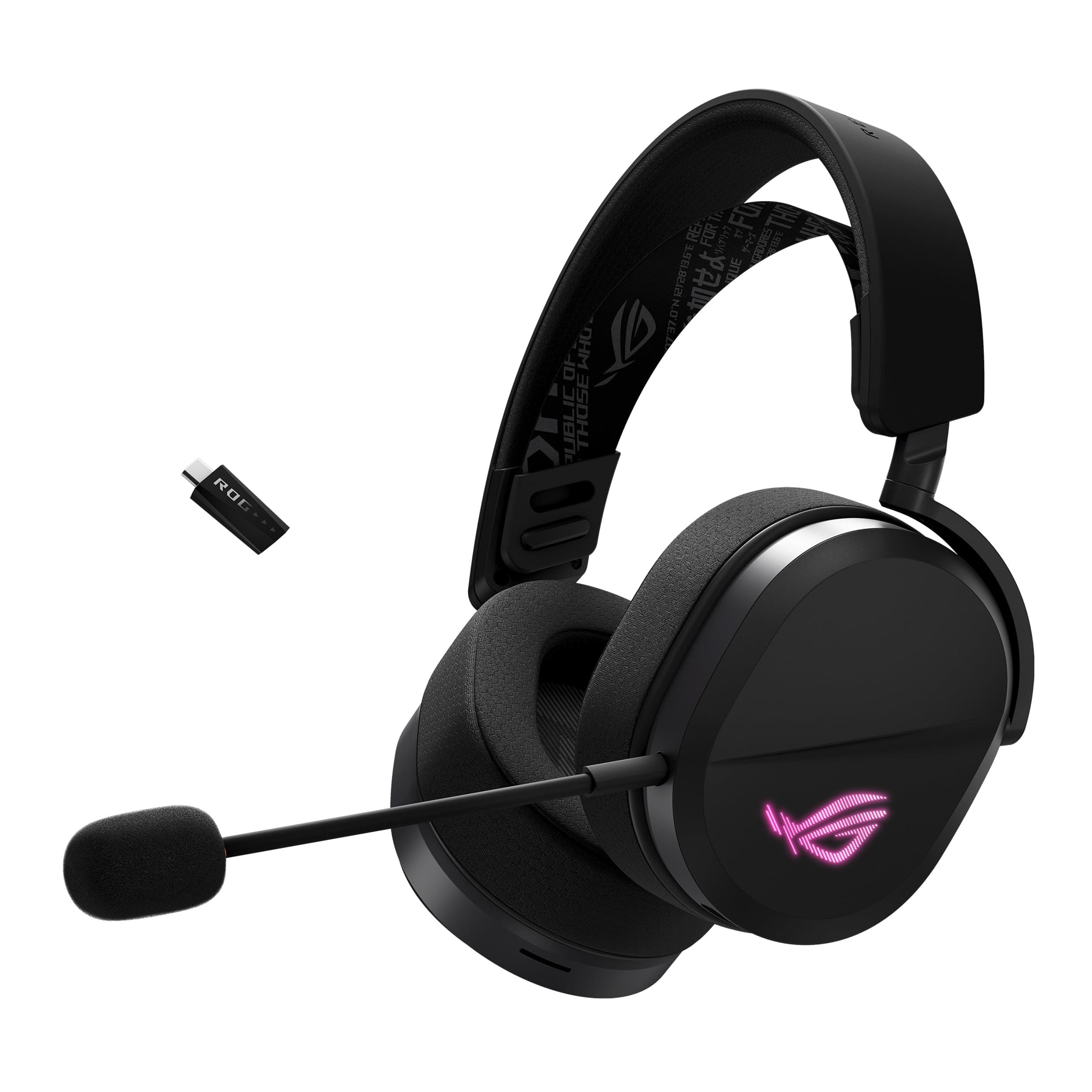ASUS ROG Pelta - Auriculares Gaming inalámbricos, BT, ROG SpeedNova 2.4 GHz, USB-C, 309g, transductores ROG de 50 mm, micrófono Boom 10mm, batería 60h, Compatible con PC, Switch, PS5 - Negro